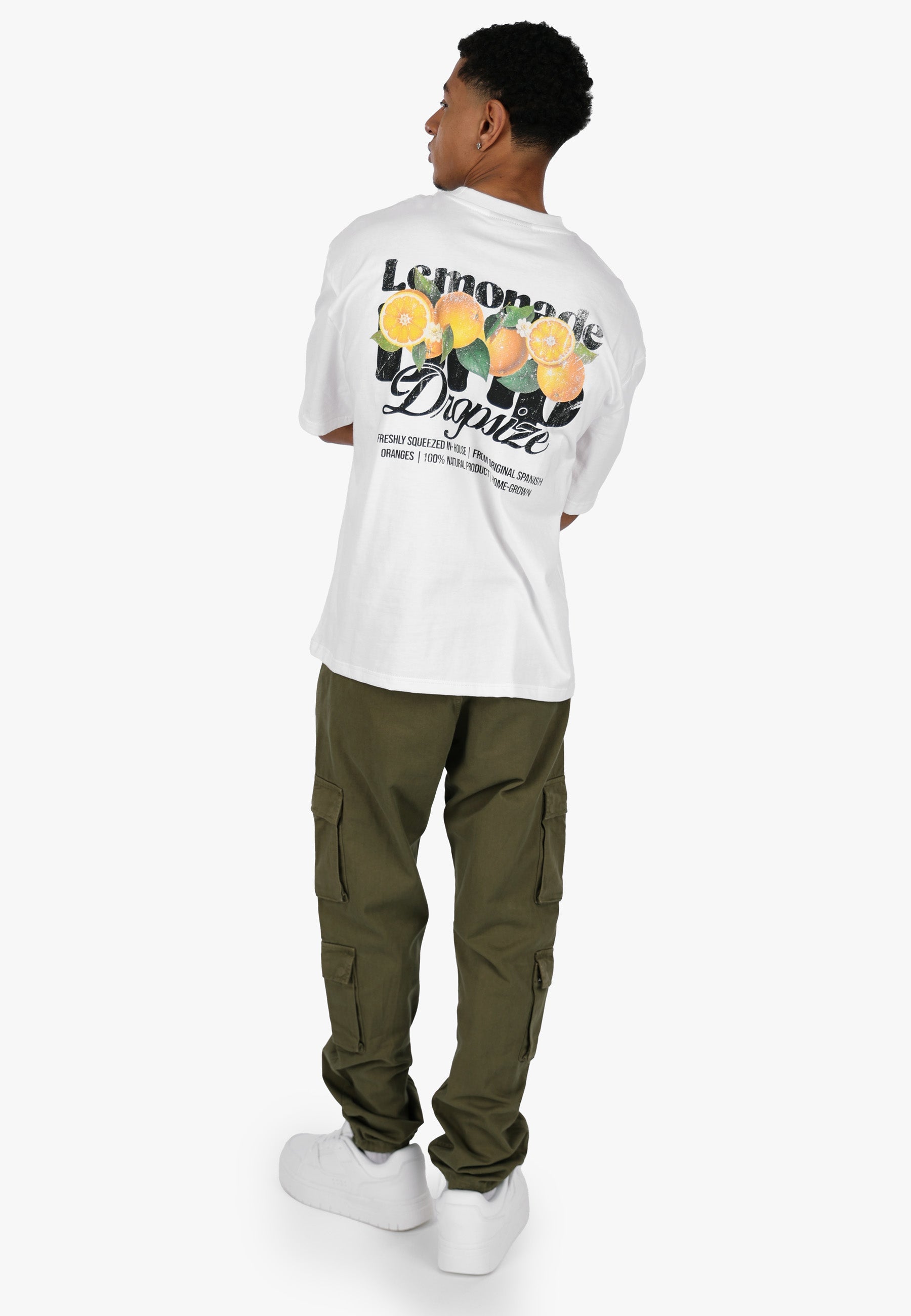 HEAVY OVERSIZE ORANGE LEMONADE T-SHIRT CREAM WHITE