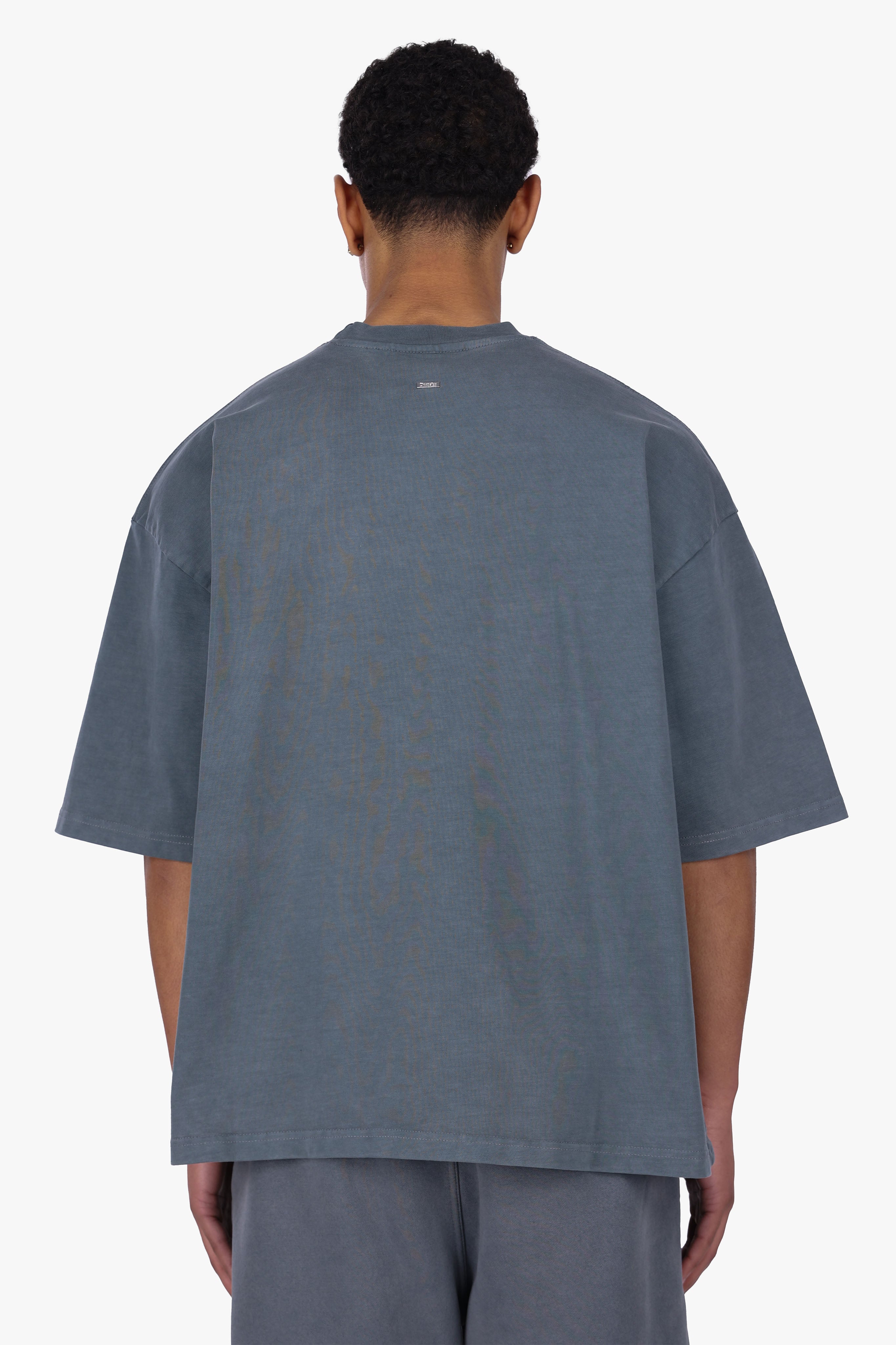 HEAVY OVERSIZE POCKET T-SHIRT ACID WASHED GREY