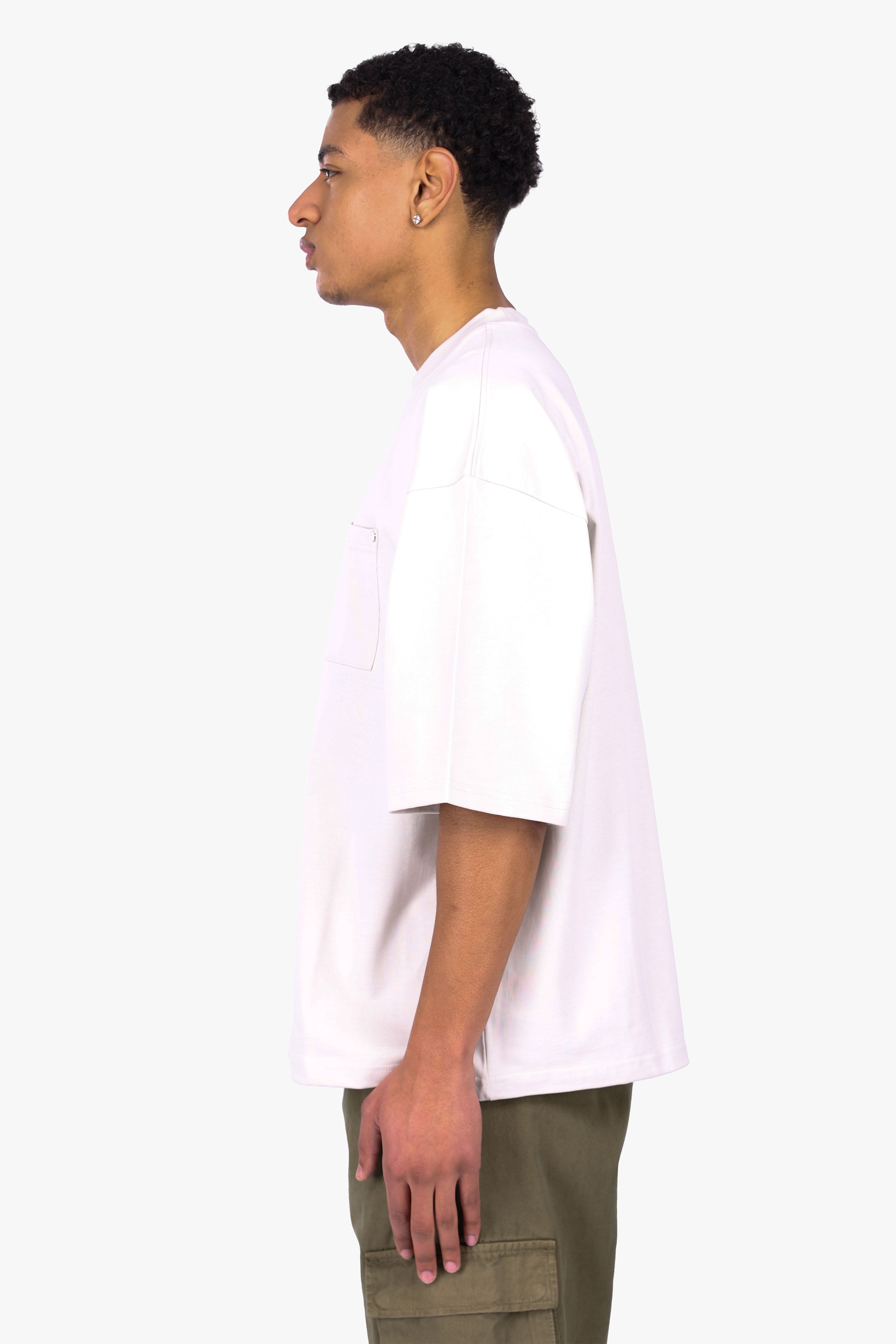HEAVY OVERSIZE POCKET T-SHIRT LIGHT GREY