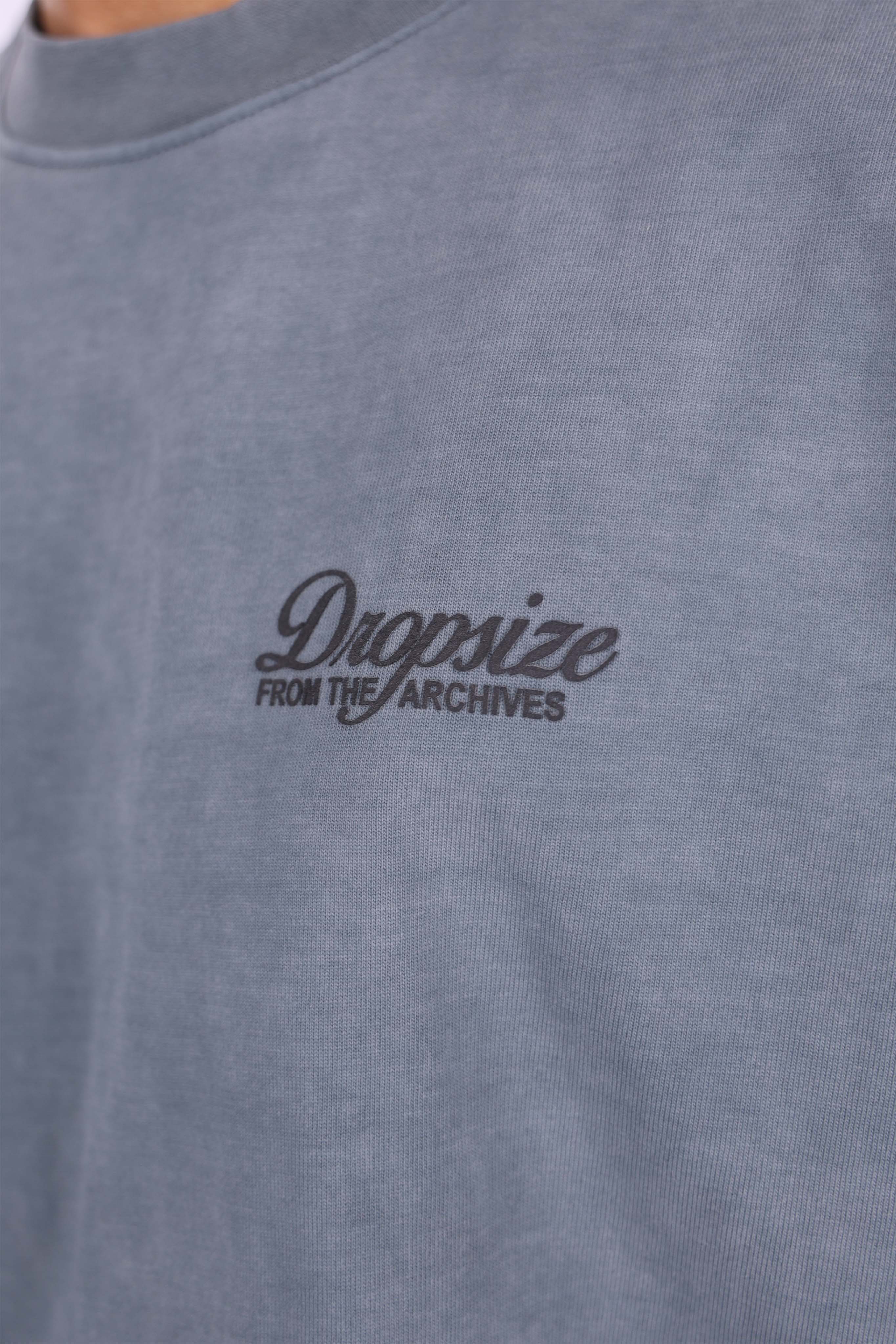 HEAVY OVERSIZE DOUBLE ARM T-SHIRT ACID WASHED GREY