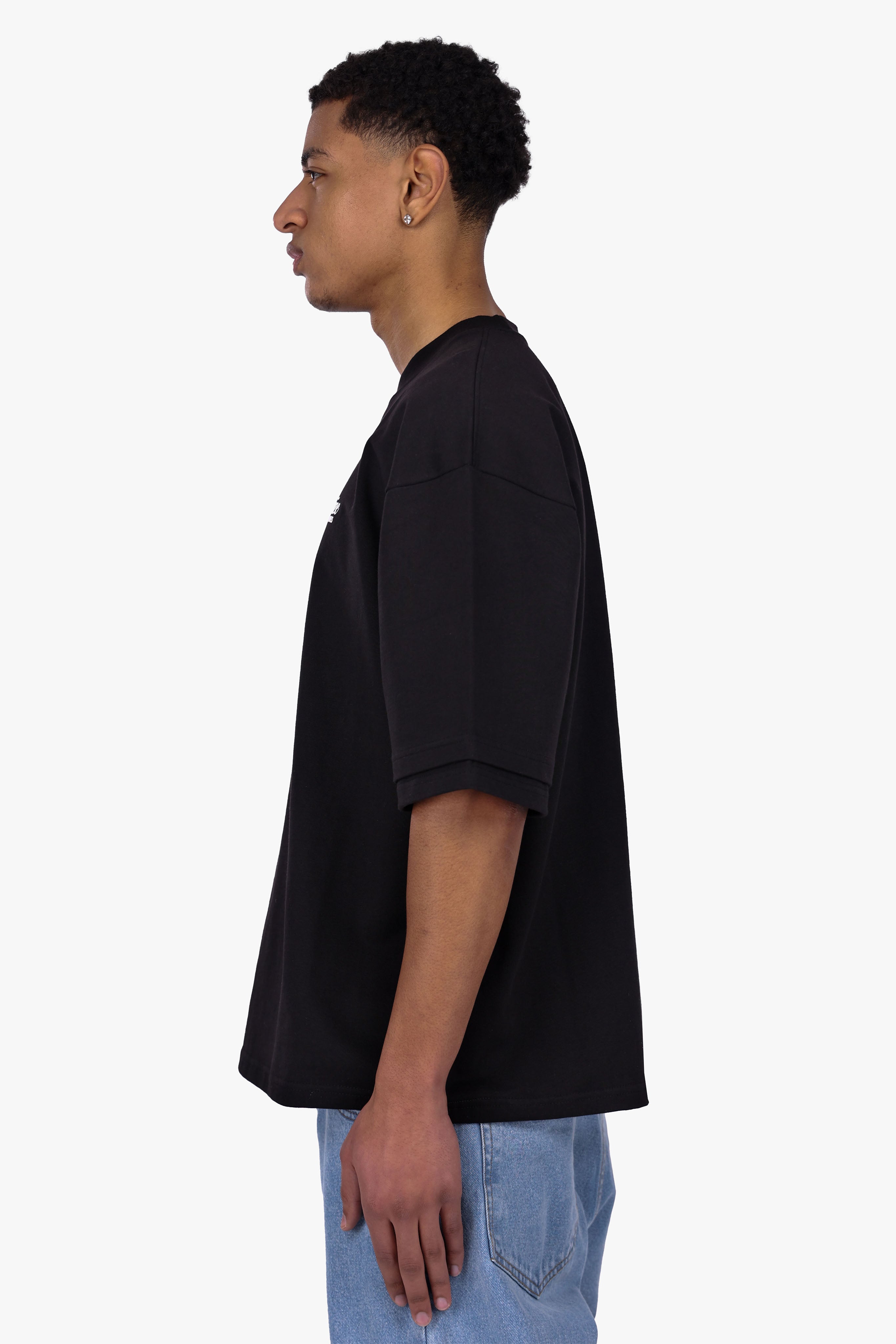 HEAVY OVERSIZE DOUBLE ARM T-SHIRT BLACK