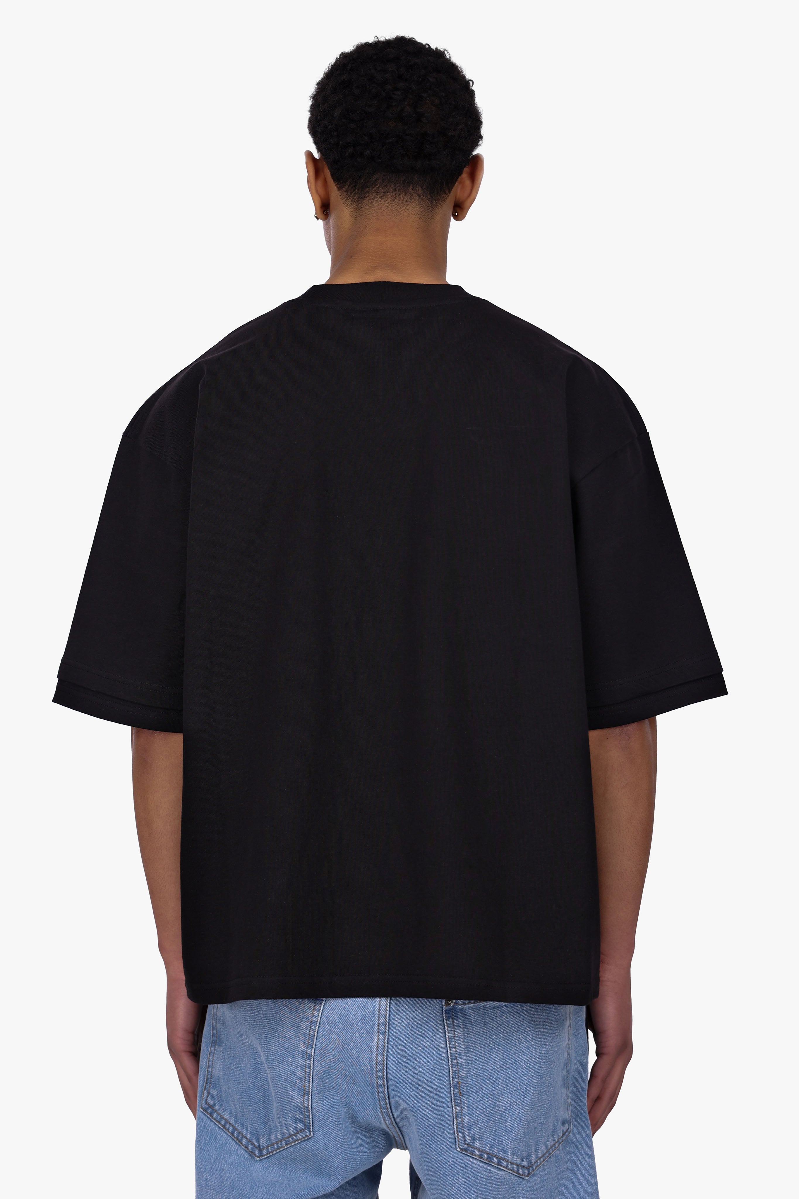 HEAVY OVERSIZE DOUBLE ARM T-SHIRT BLACK