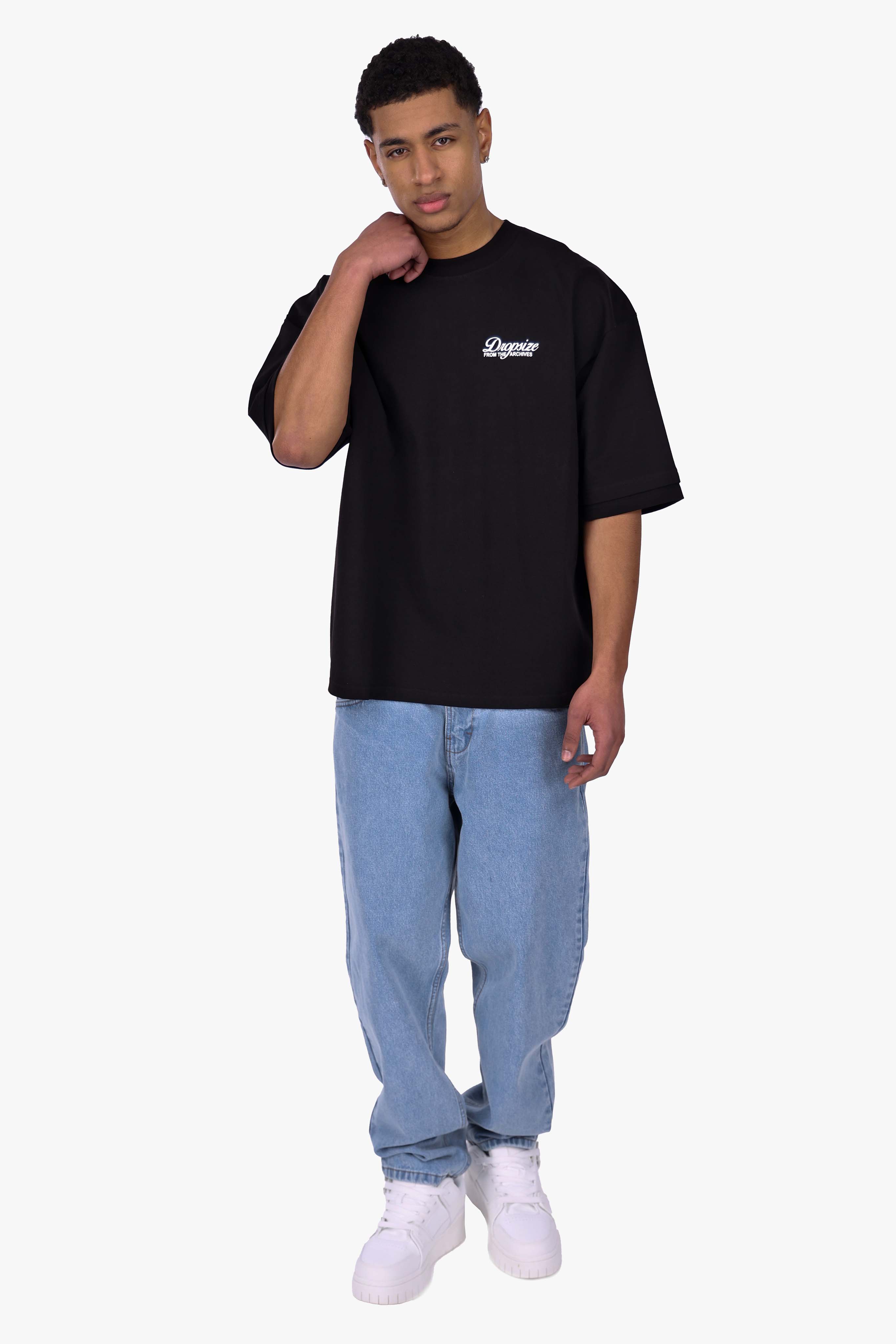 HEAVY OVERSIZE DOUBLE ARM T-SHIRT BLACK