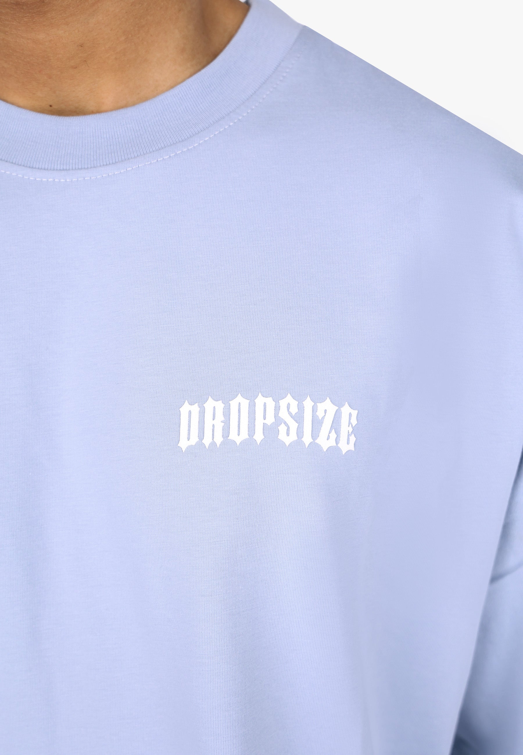 HEAVY OVERSIZE BIG PRINT T-SHIRT VINTAGE BLUE