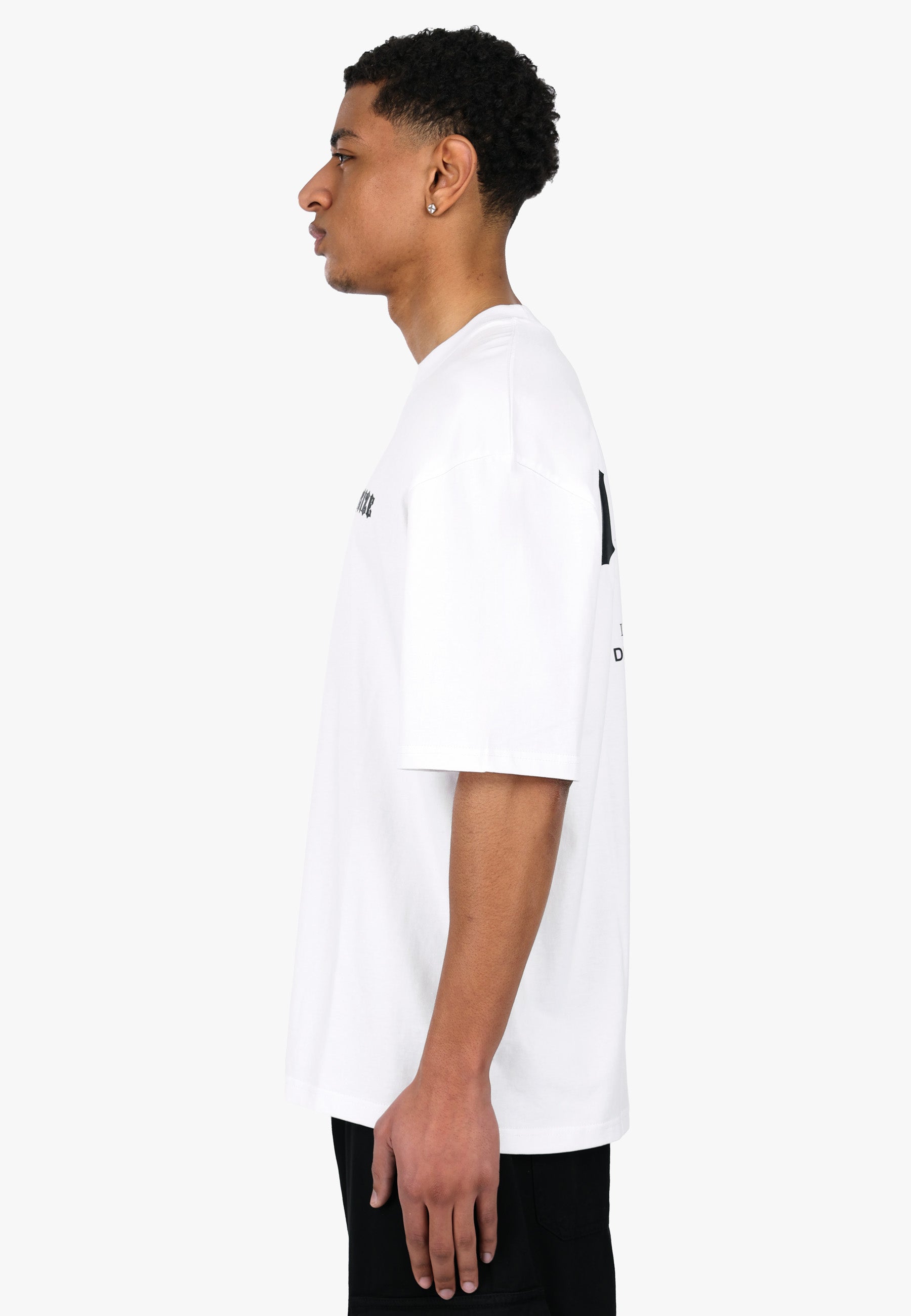 HEAVY OVERSIZE BIG PRINT T-SHIRT WHITE