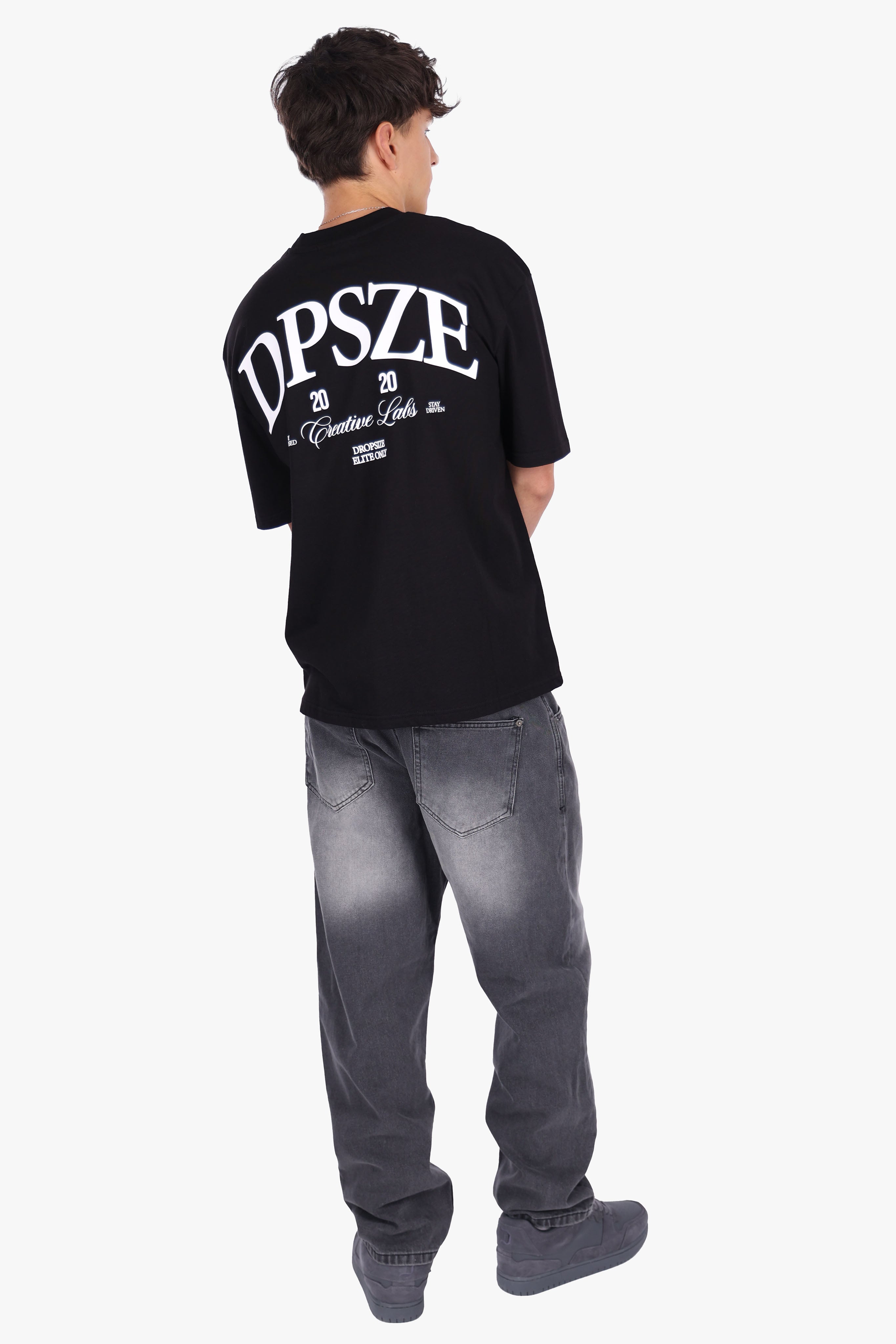 HEAVY OVERSIZE DPSZE BACKPRINT T-SHIRT BLACK