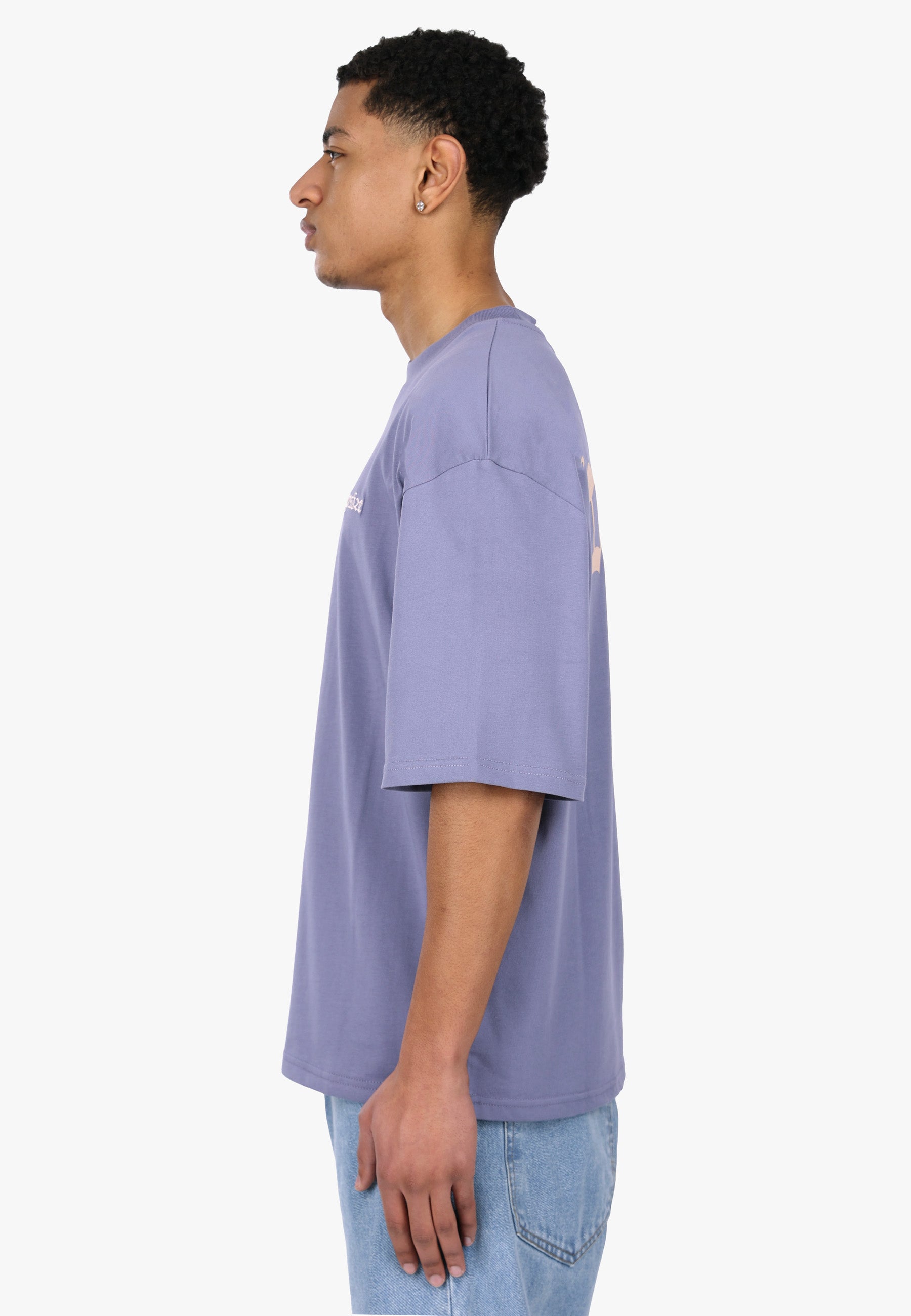 HEAVY OVERSIZE BIG LOGO T-SHIRT BLUE GRANITE