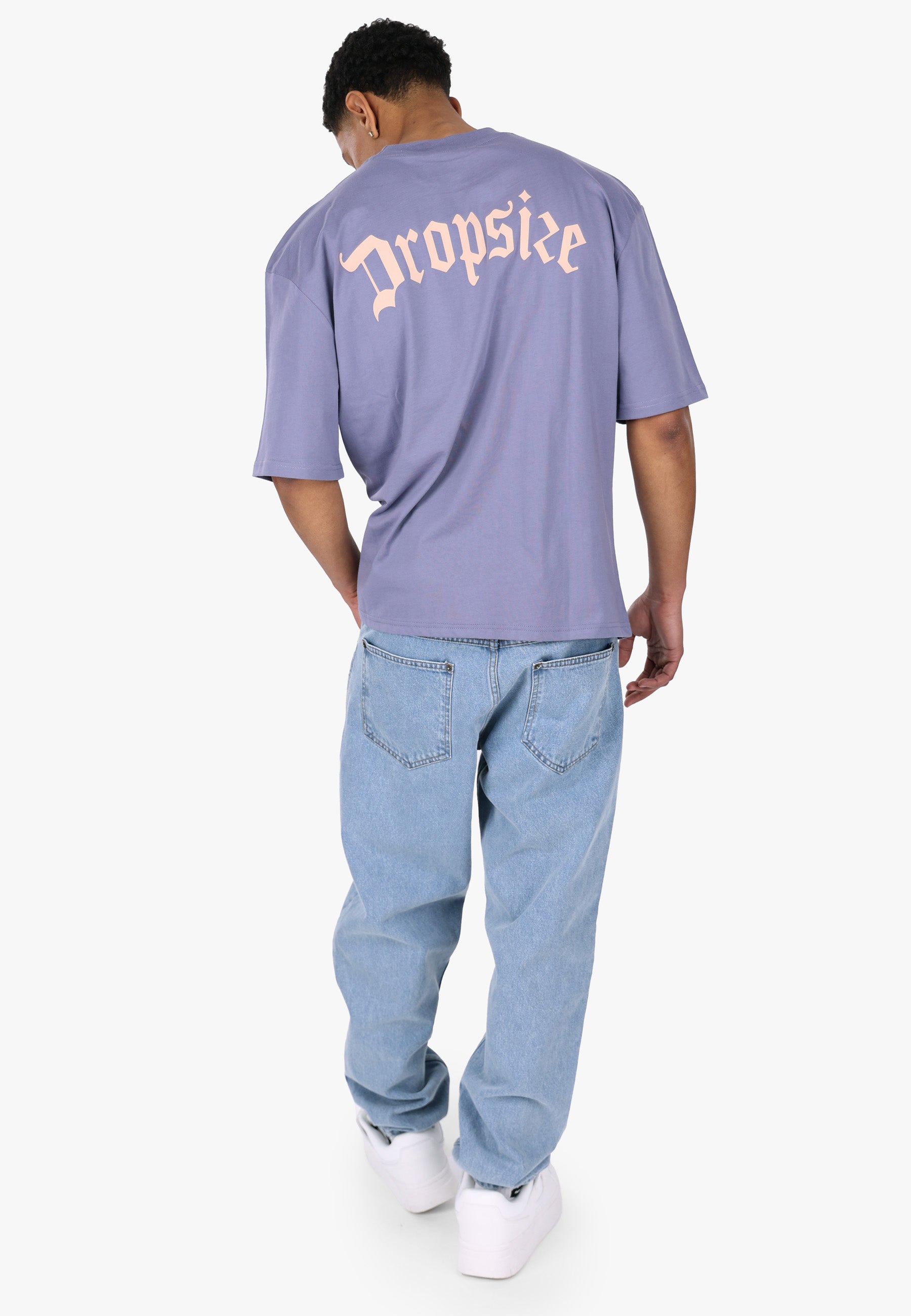 HEAVY OVERSIZE BIG LOGO T-SHIRT BLUE GRANITE