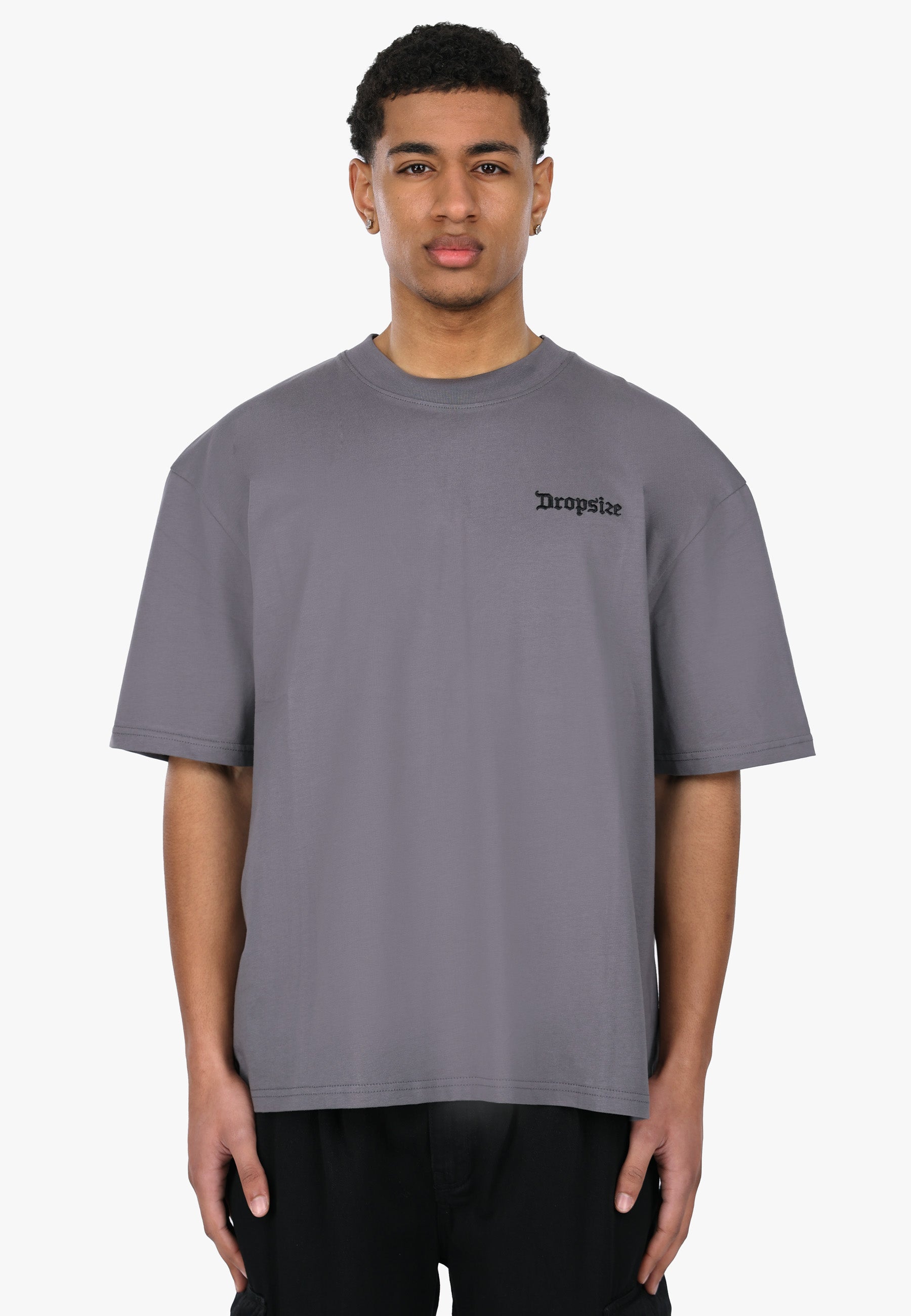HEAVY OVERSIZE BIG LOGO T-SHIRT STEEL GREY