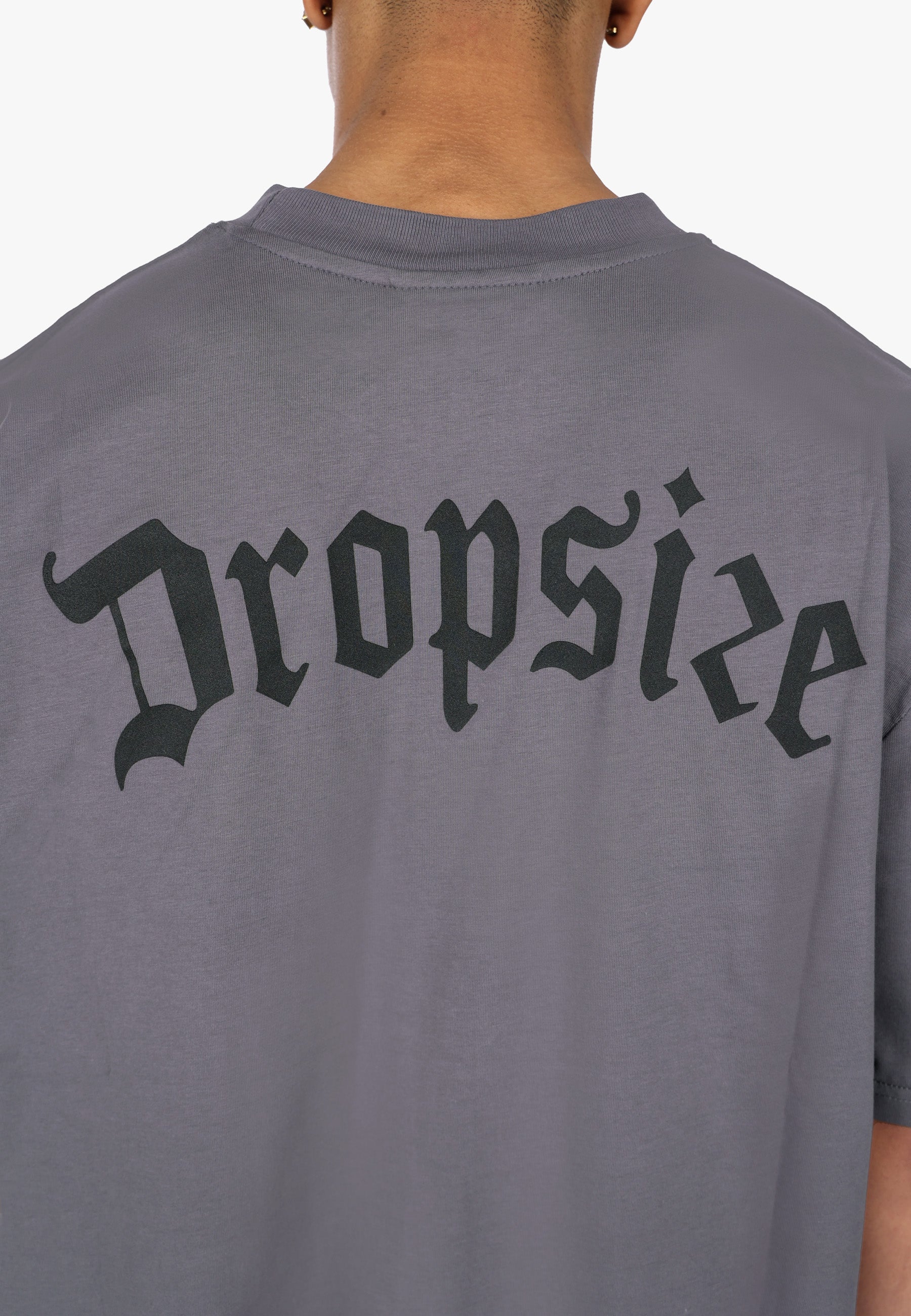 HEAVY OVERSIZE BIG LOGO T-SHIRT STEEL GREY