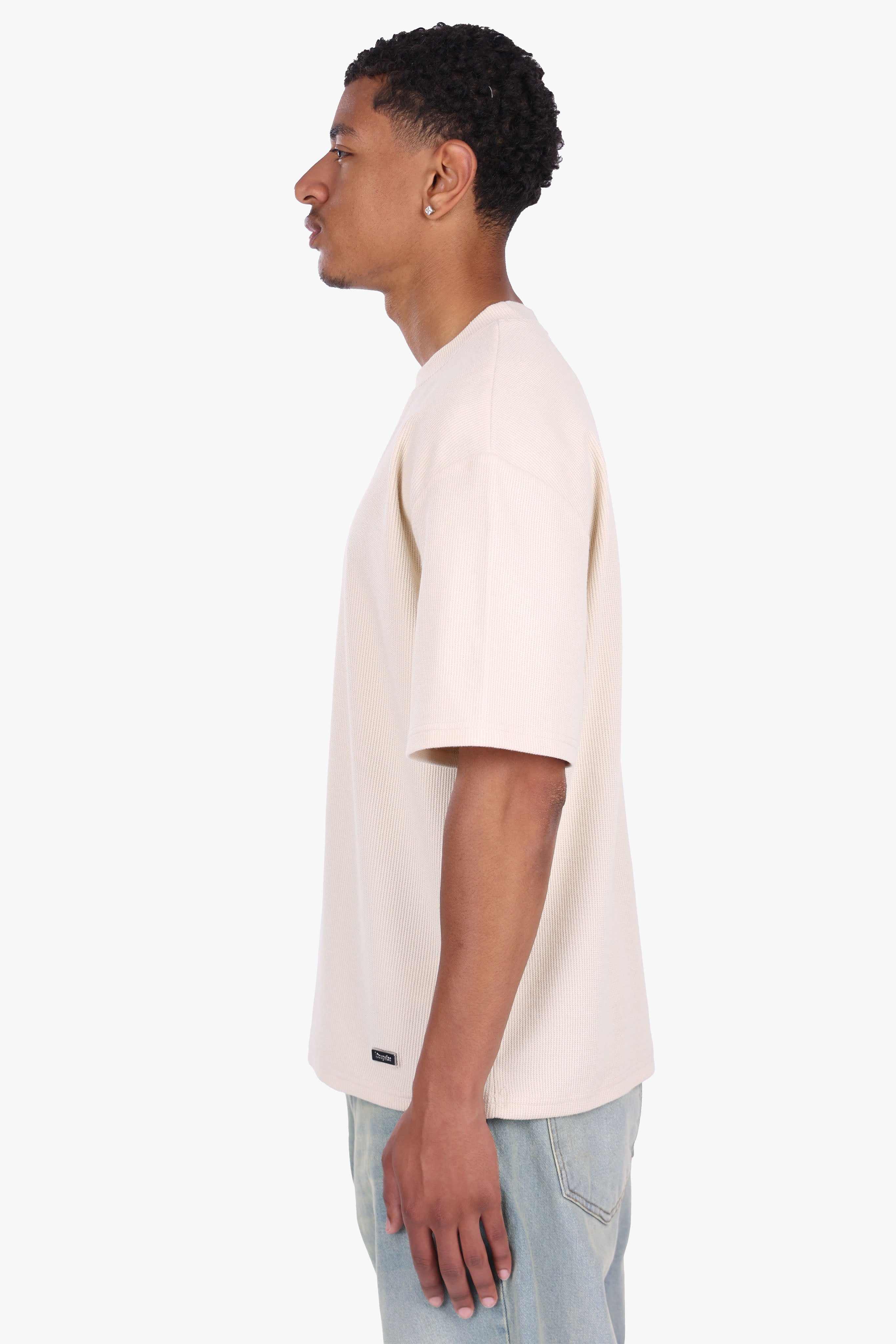 FRENCH RIB T-SHIRT CREAM WHITE