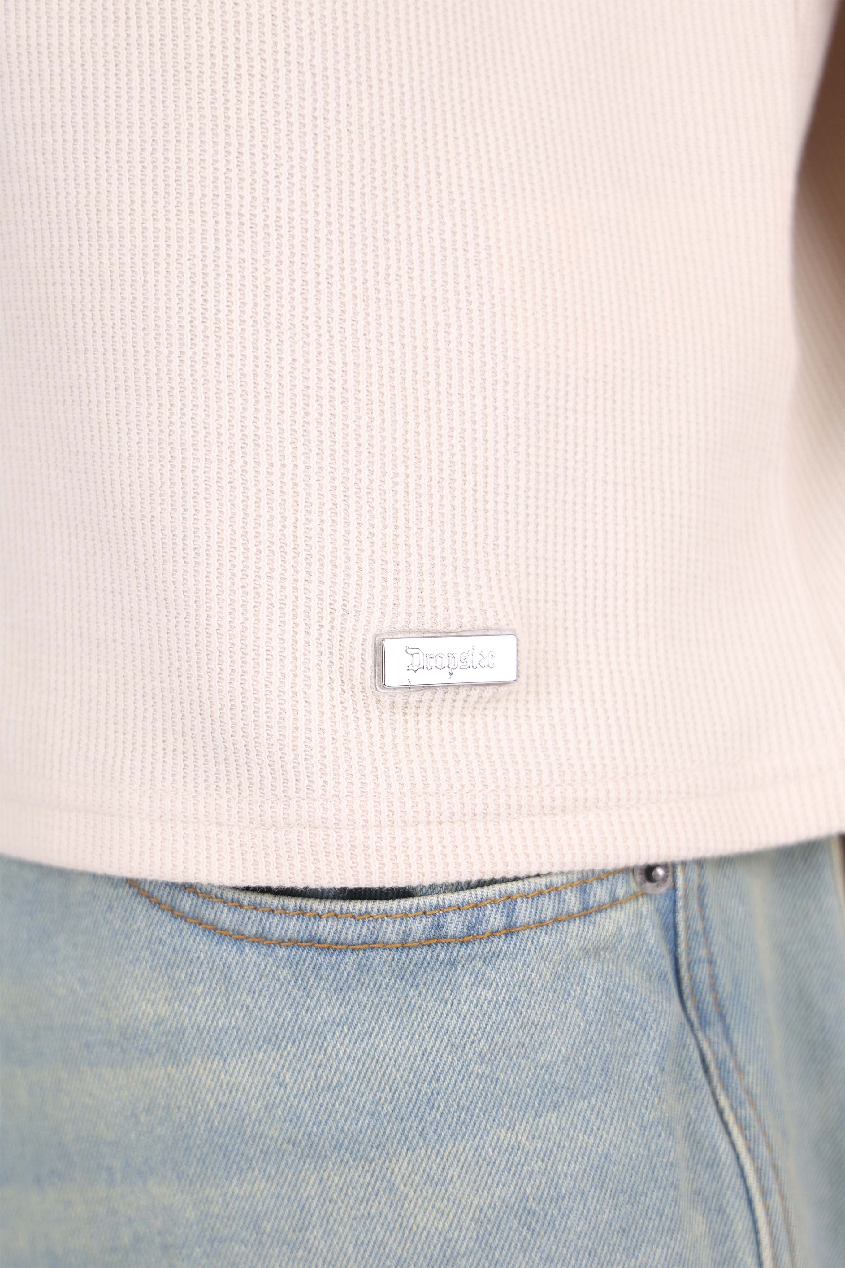 FRENCH RIB T-SHIRT CREAM WHITE