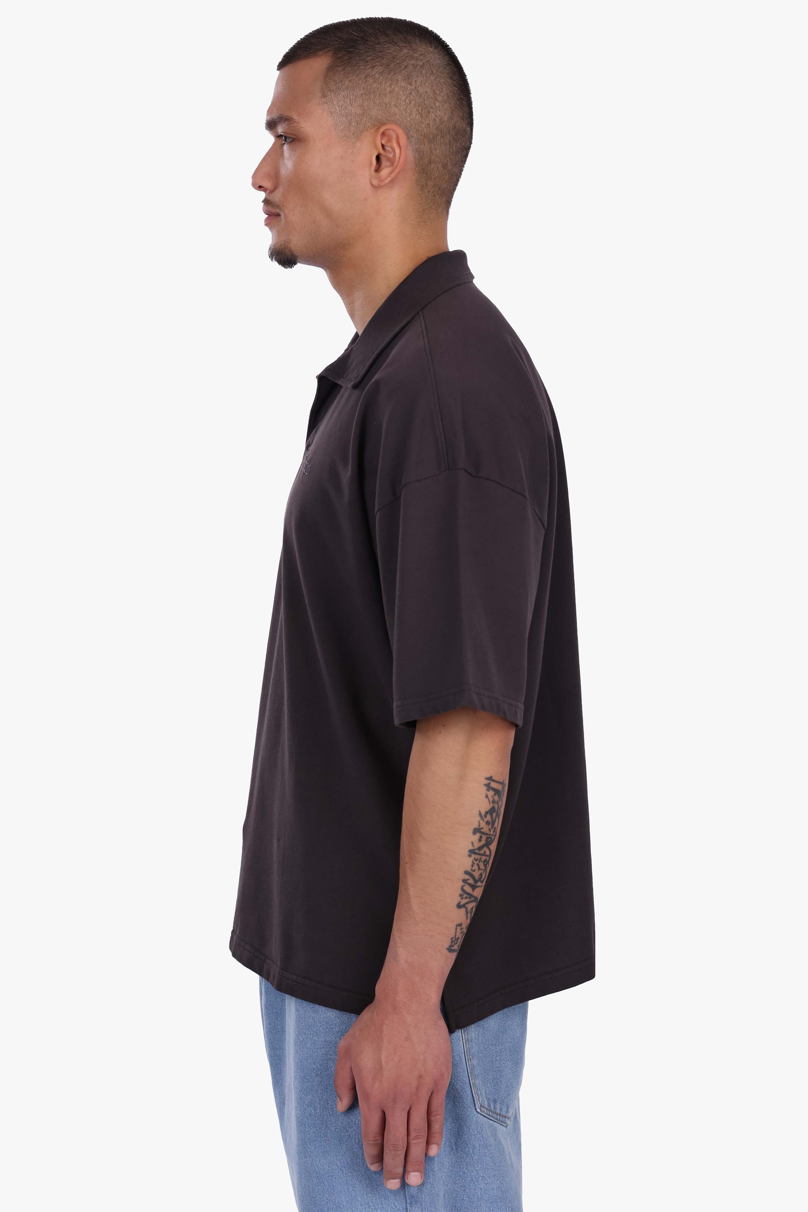 BASIC POLO SHIRT WASHED BLACK