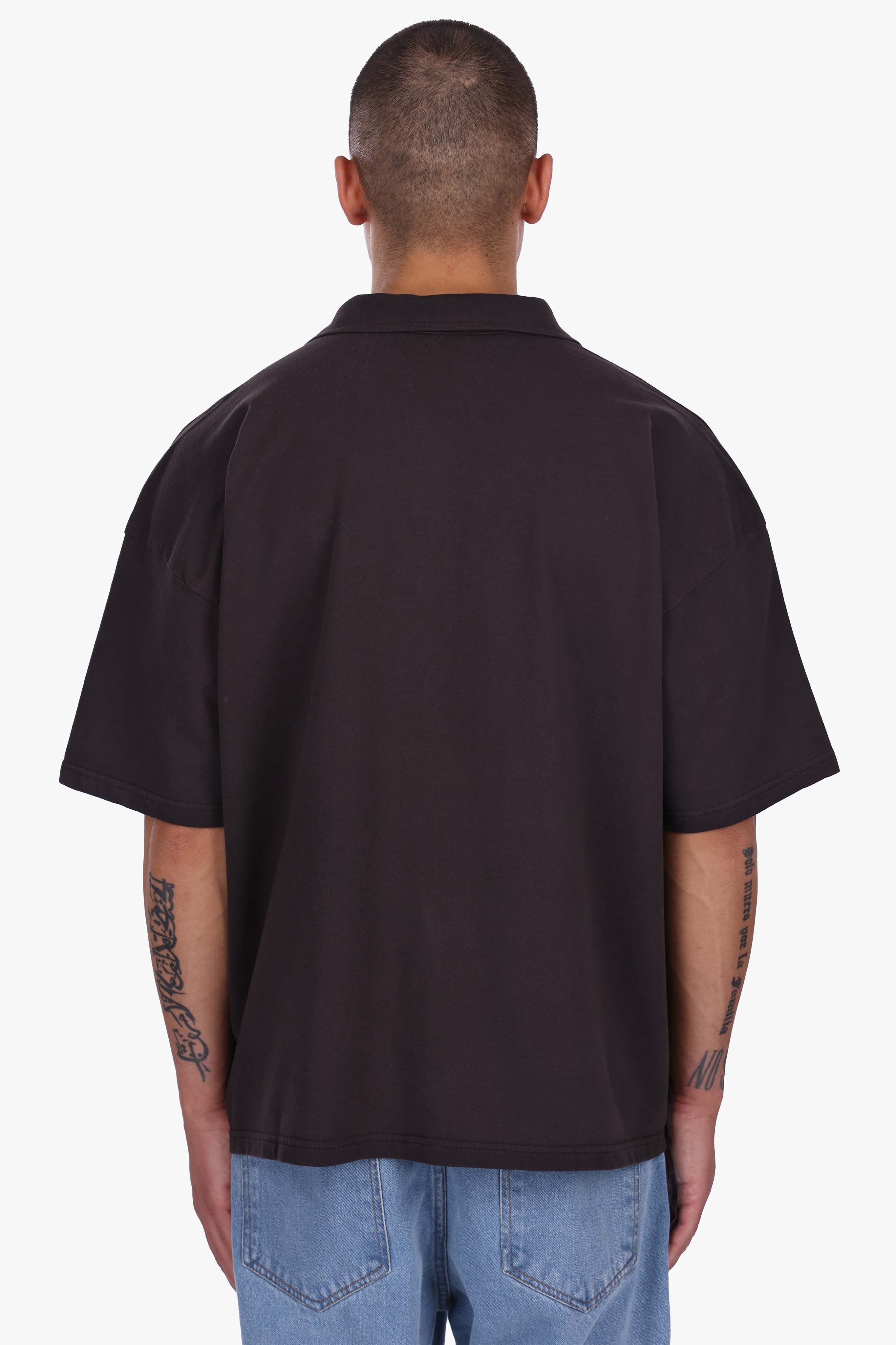 BASIC POLO SHIRT WASHED BLACK