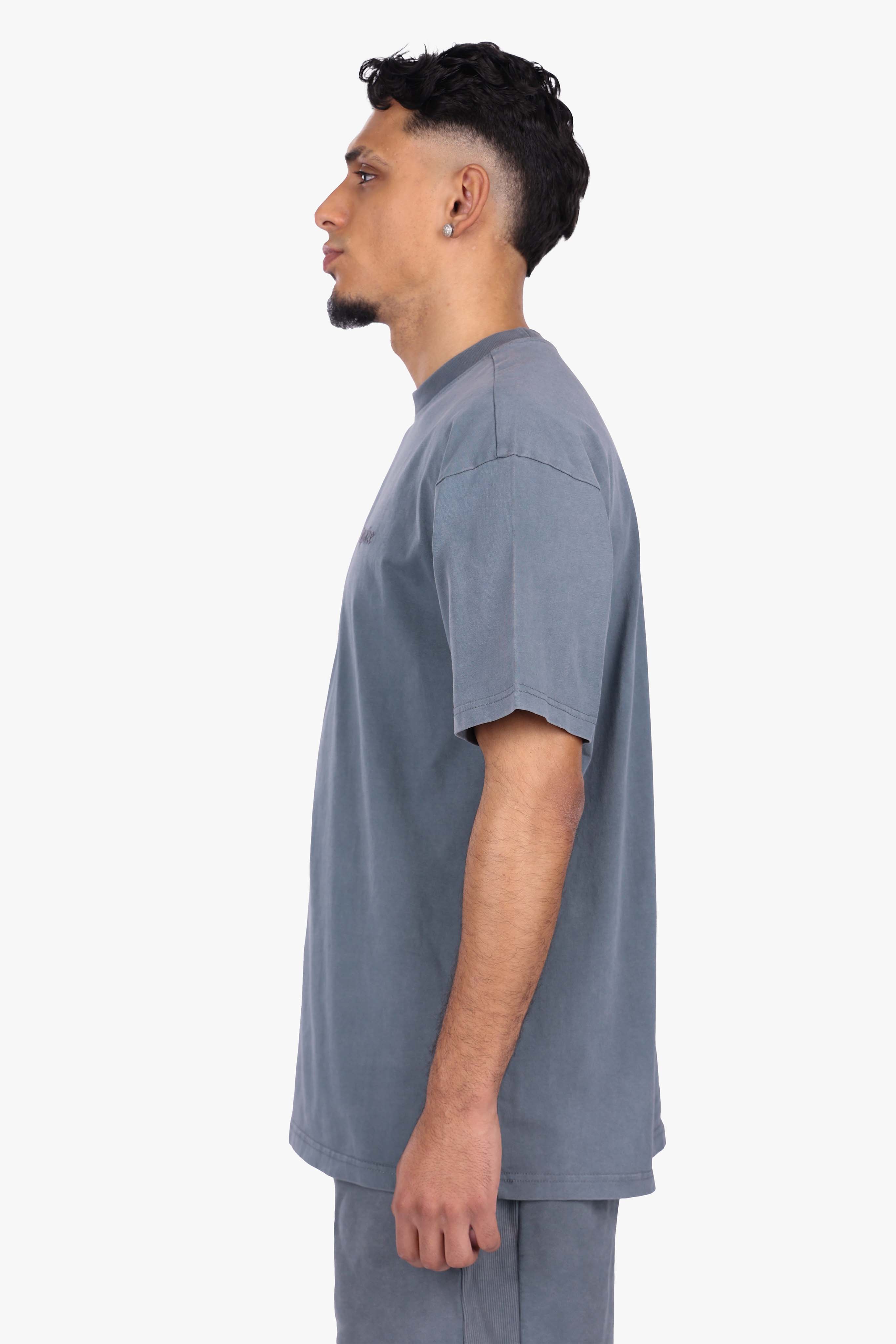 REGULAR FIT T-SHIRT ACID WASHED GREY