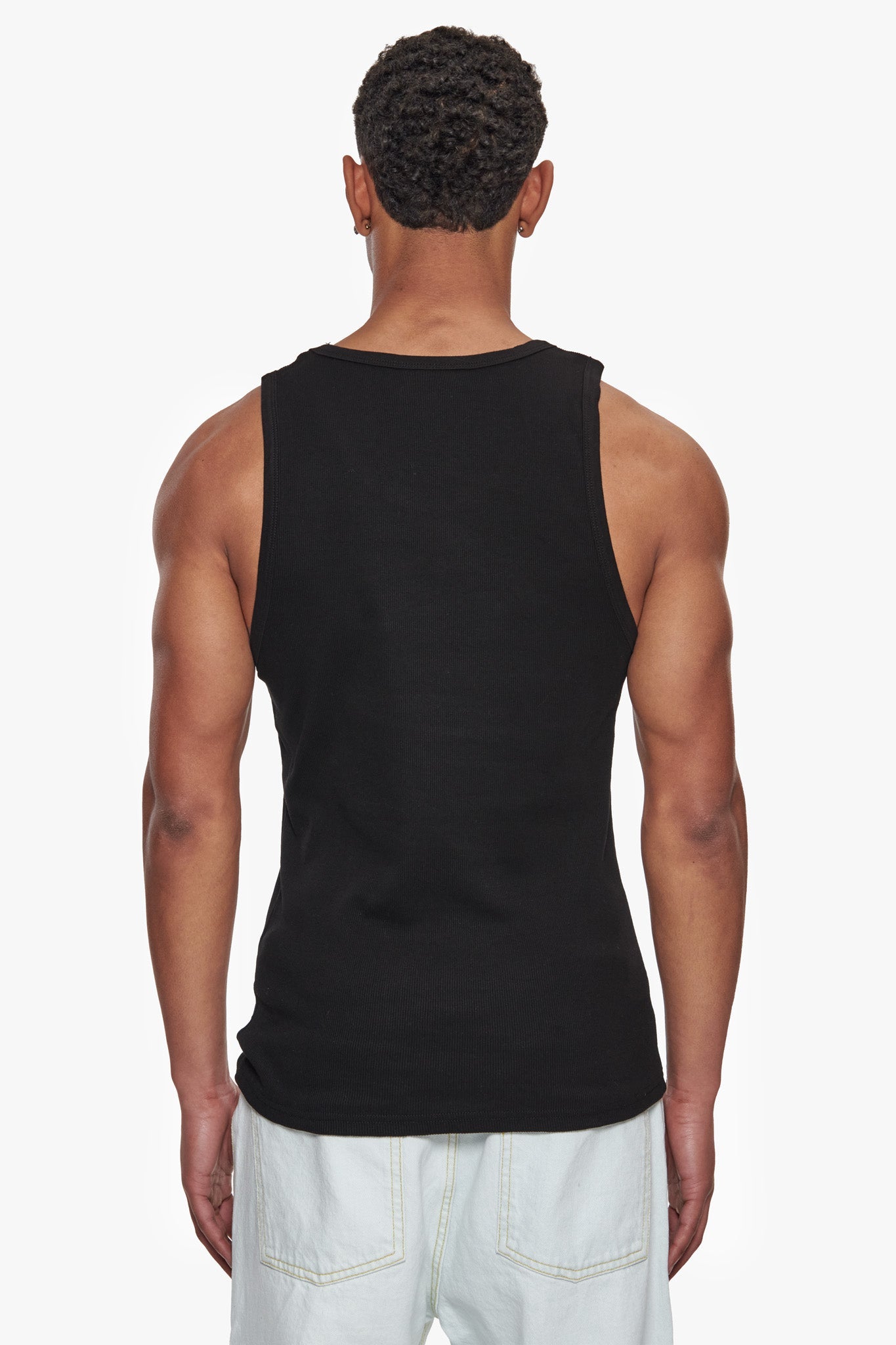 RIB TANK TOP BLACK