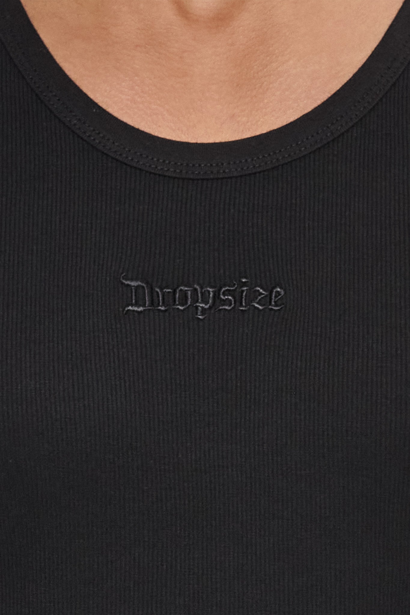 RIB TANK TOP BLACK