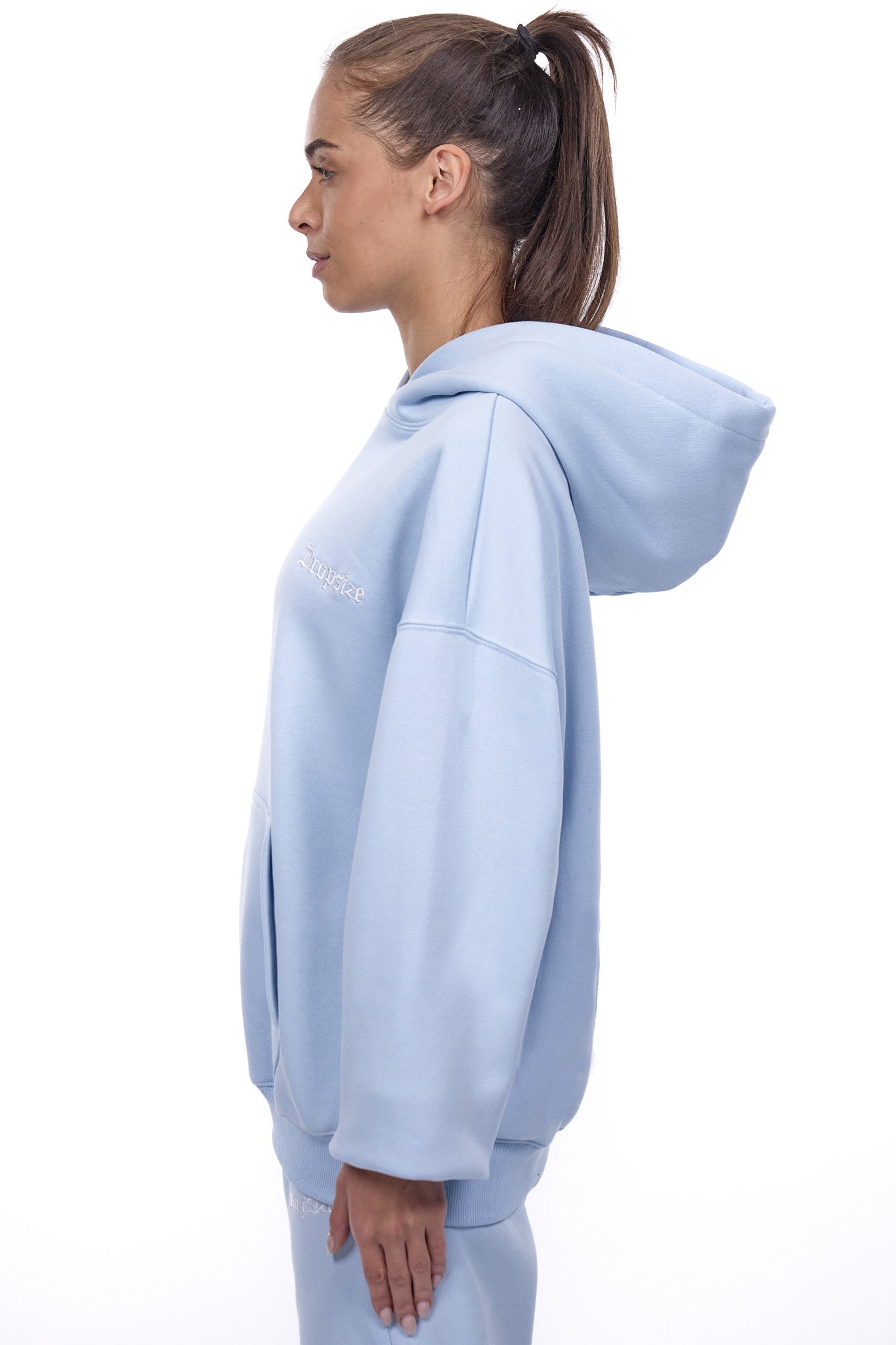 WOMENS BASIC HOODIE BABY BLUE