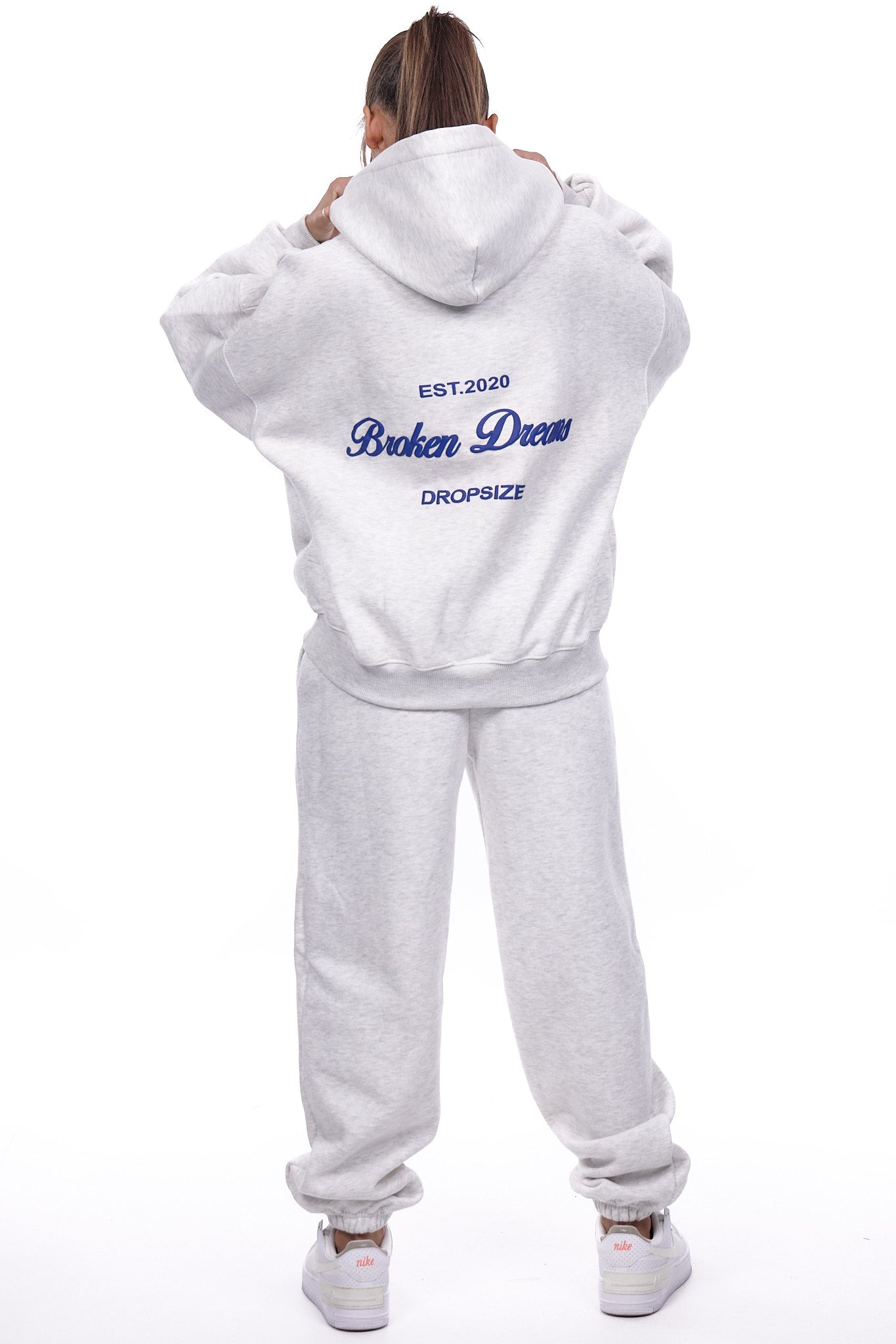 WOMENS BROKEN DREAMS HOODIE GREY MELANGE