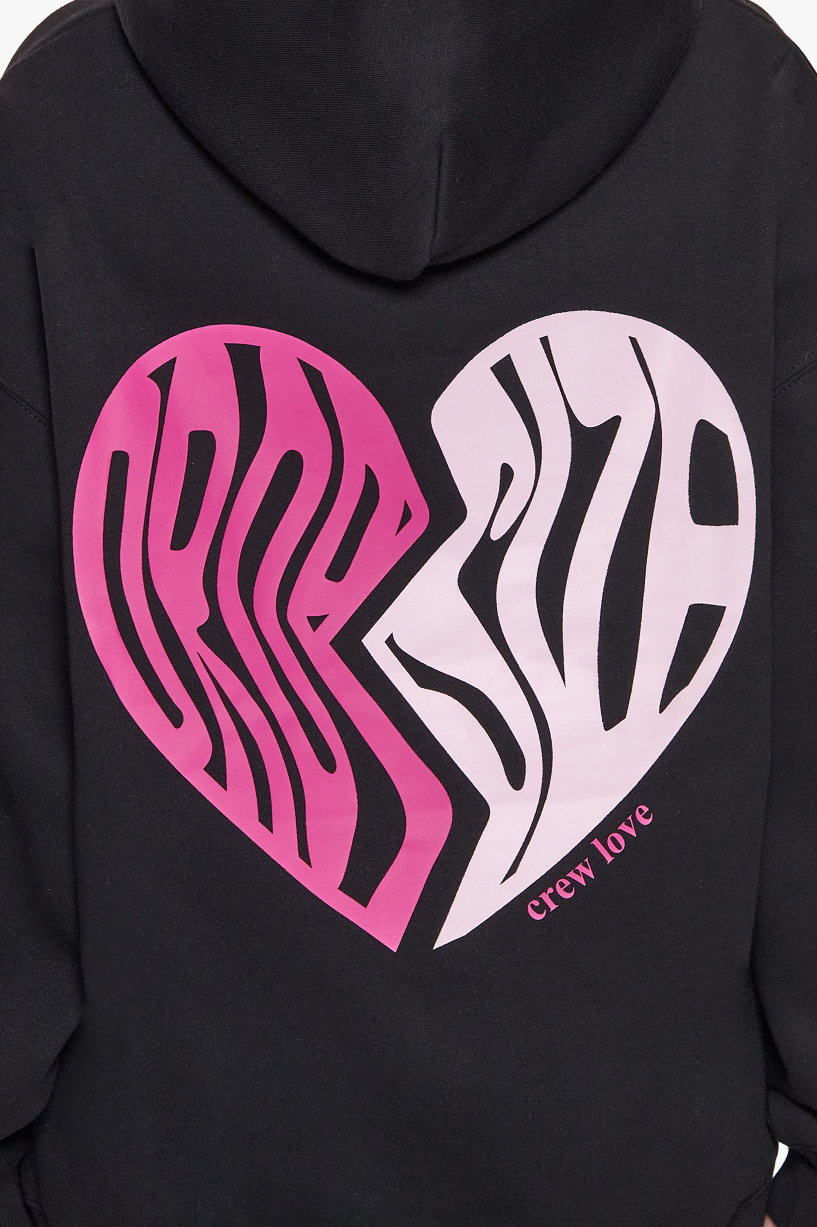 HEAVY OVERSIZE BROKEN HEART HOODIE BLACK