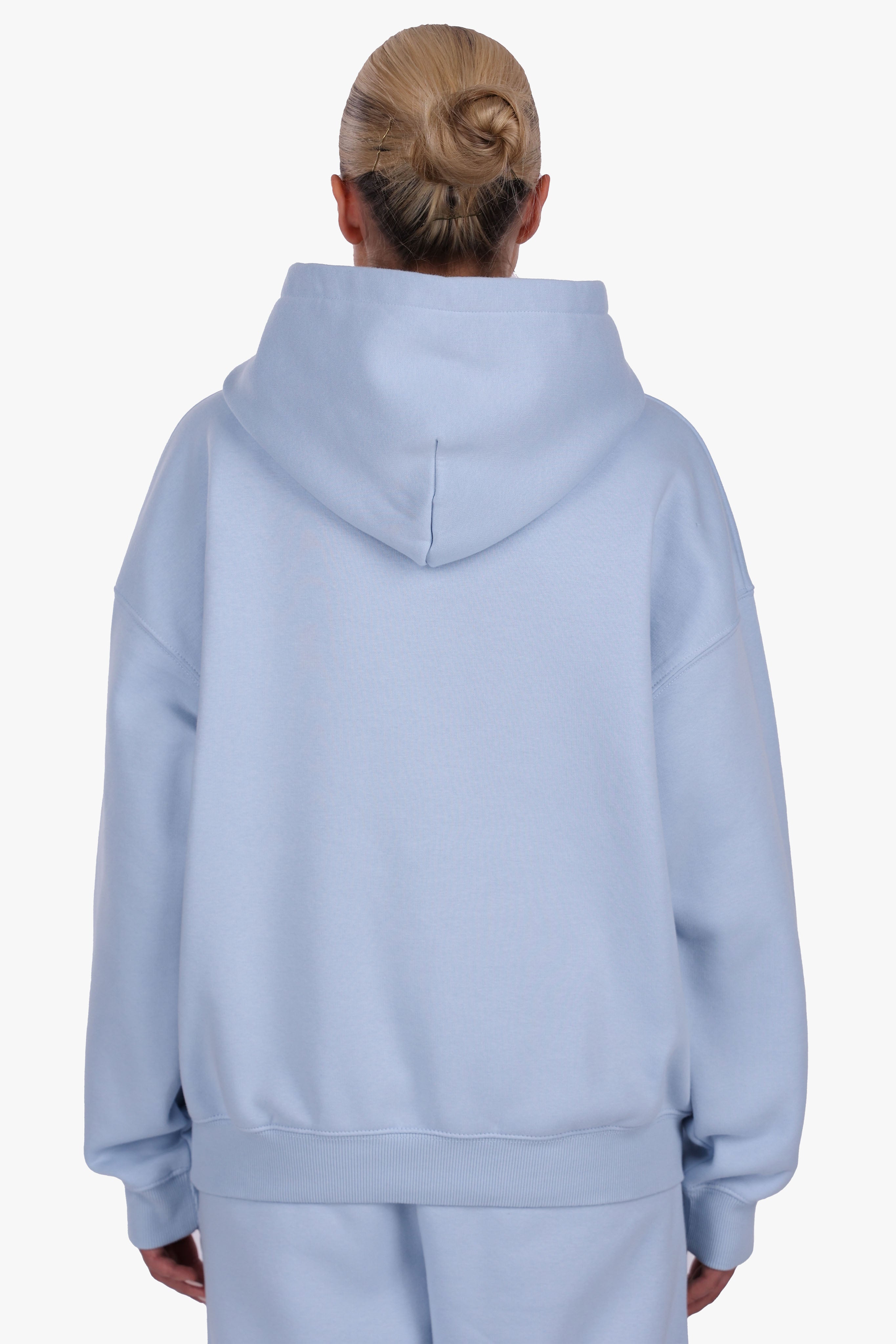 WOMEN BASIC COZY HOODIE BABY BLUE
