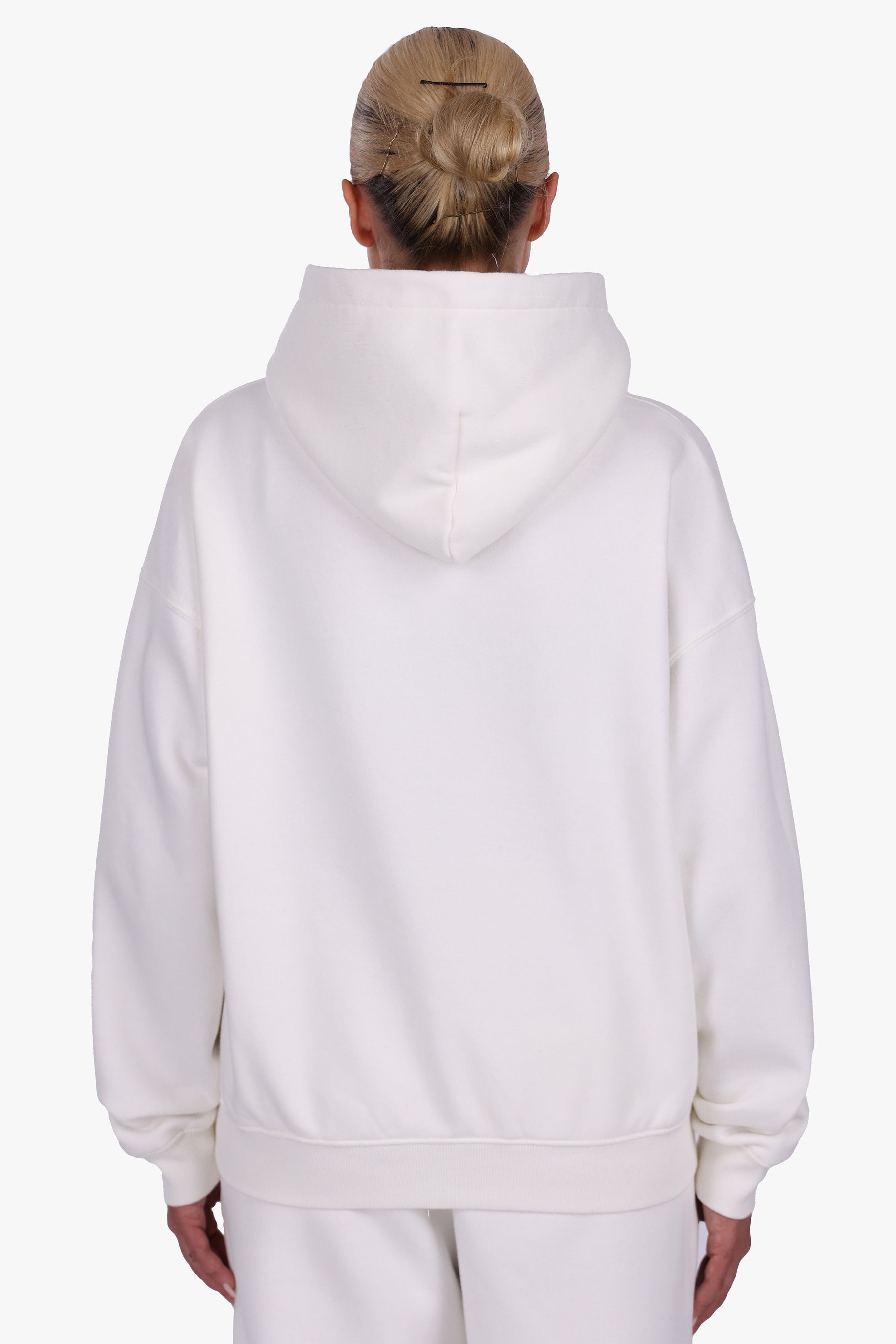 WOMEN BASIC COZY HOODIE CREAM WHITE