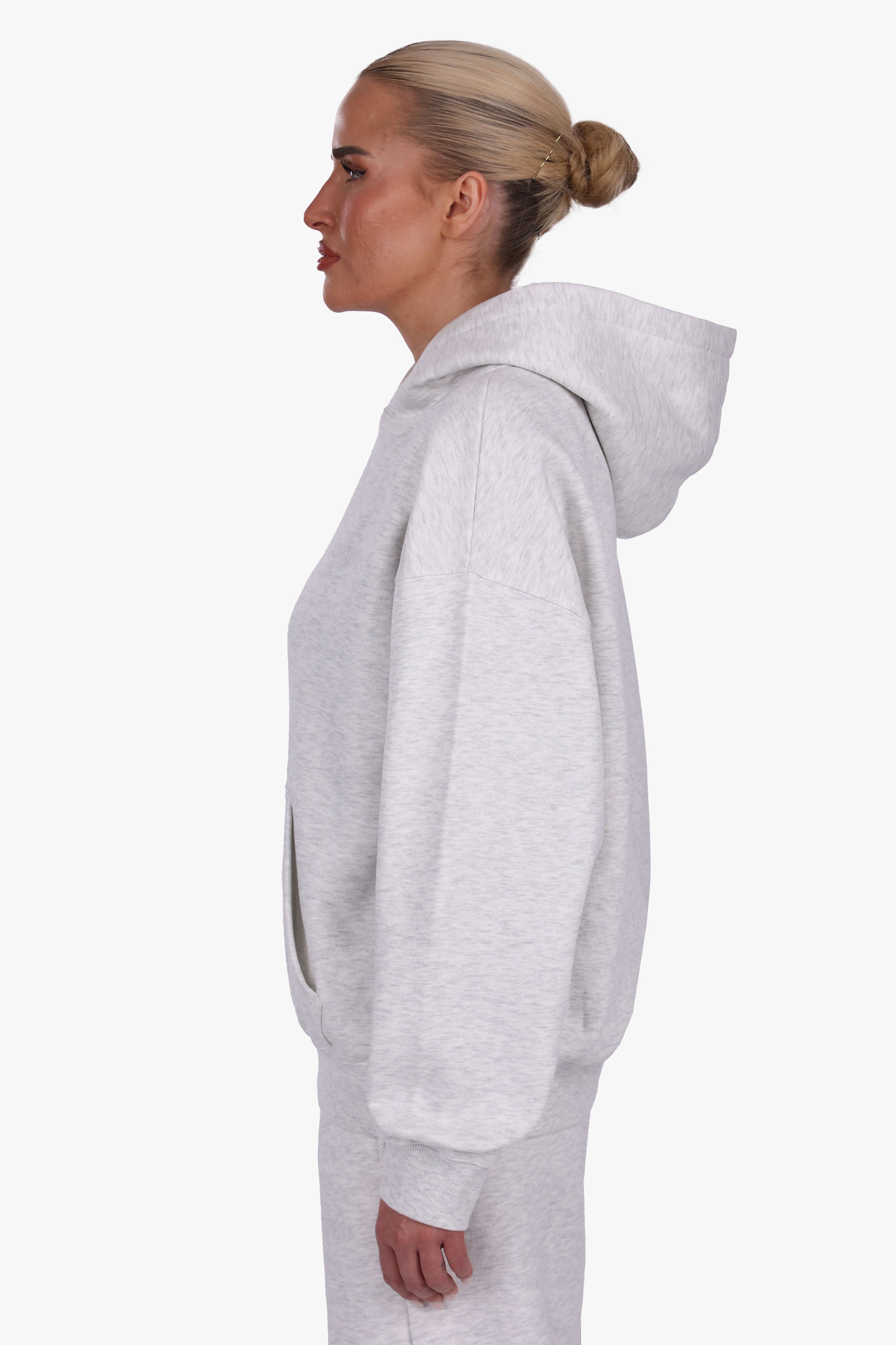 WOMEN BASIC COZY HOODIE GREY MELANGE