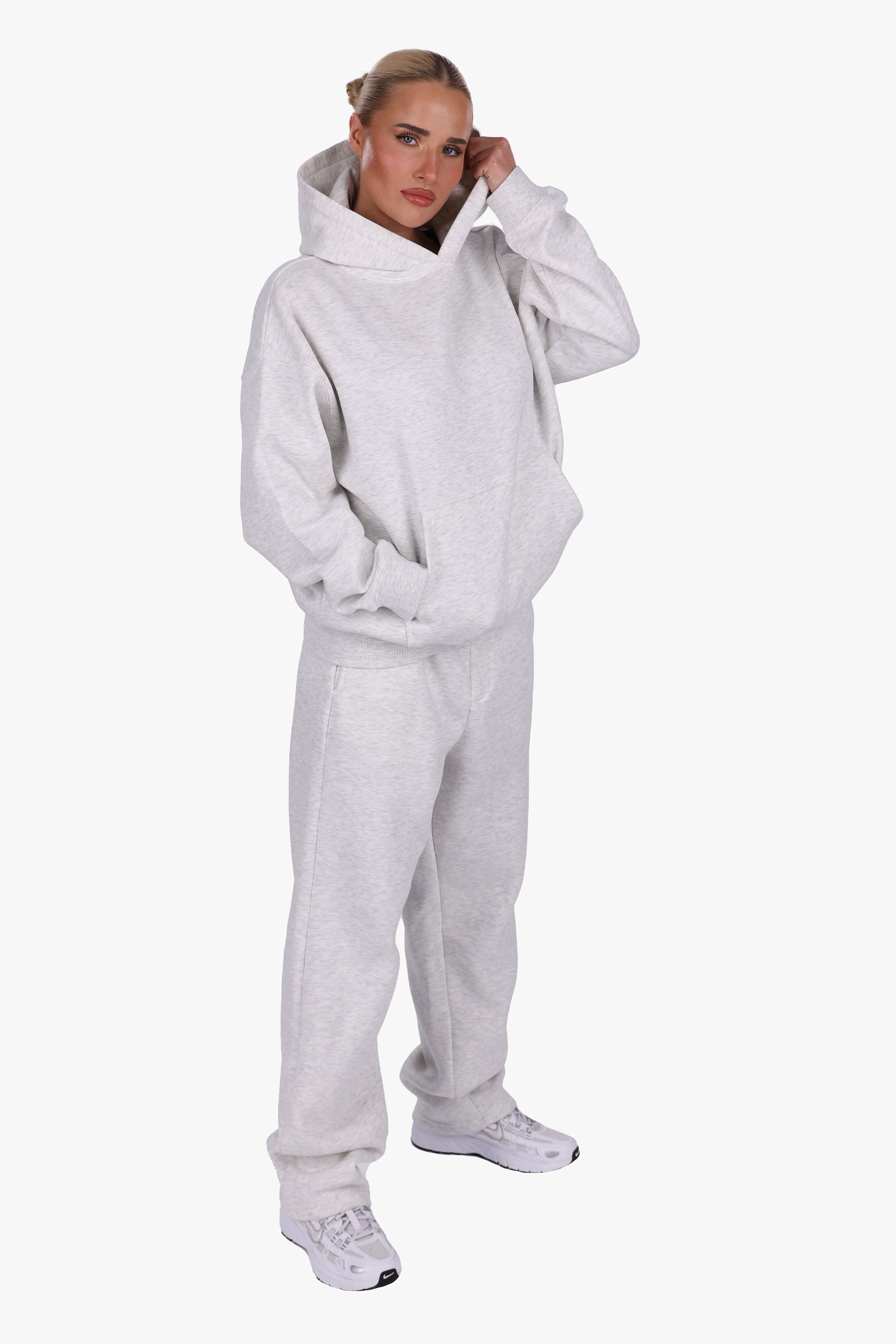 WOMEN BASIC COZY HOODIE GREY MELANGE