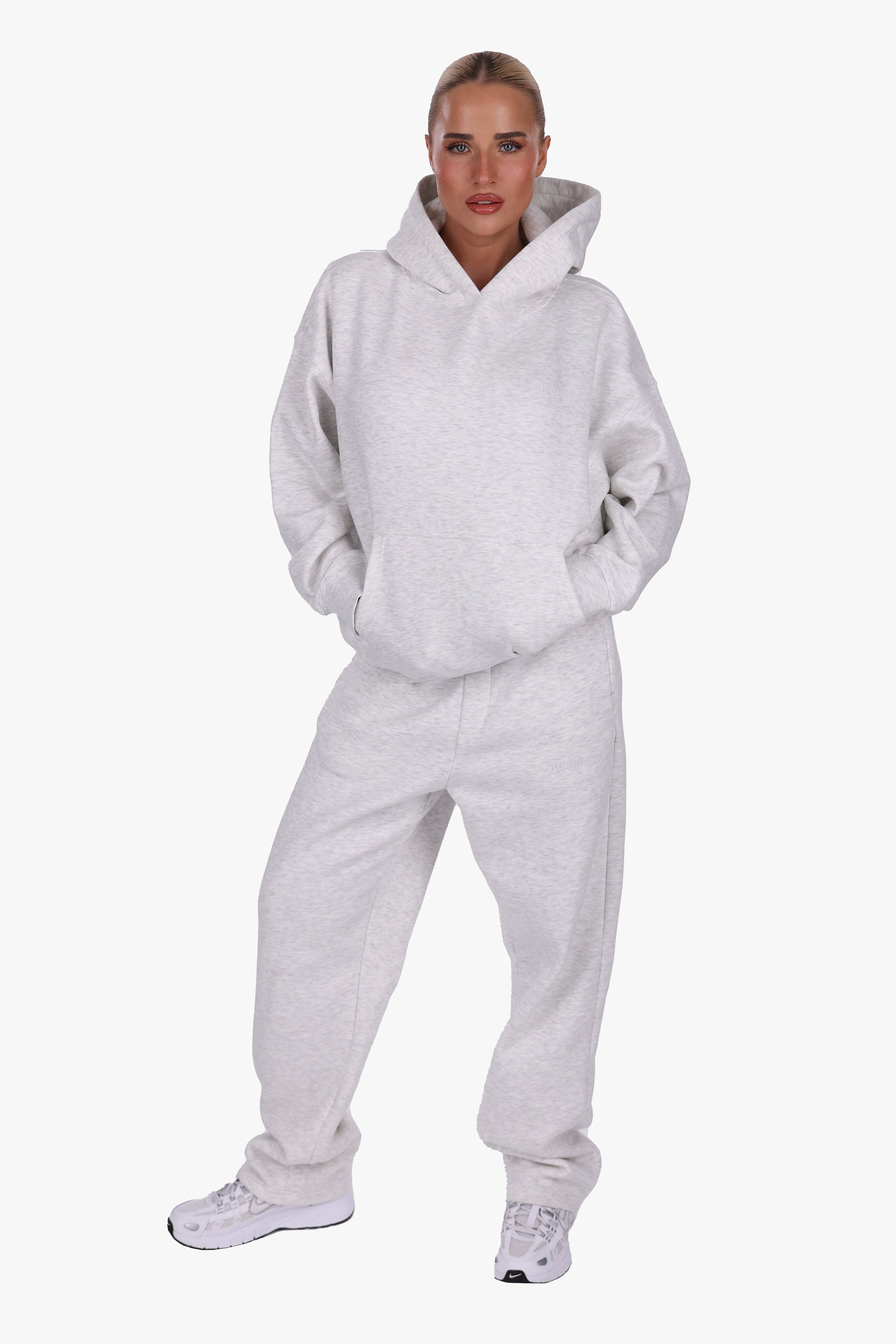 WOMEN BASIC COZY HOODIE GREY MELANGE