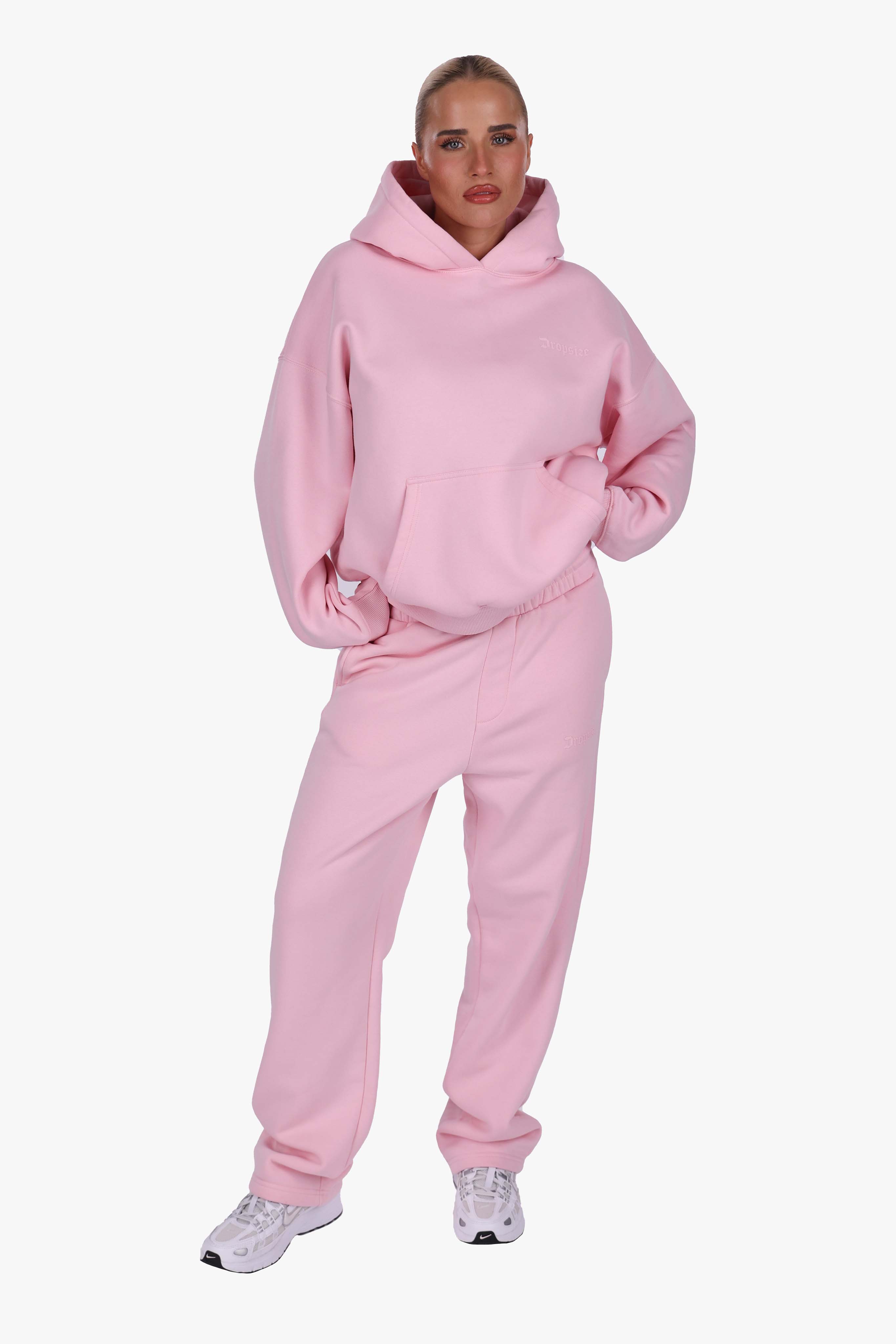 WOMEN BASIC COZY HOODIE PINK