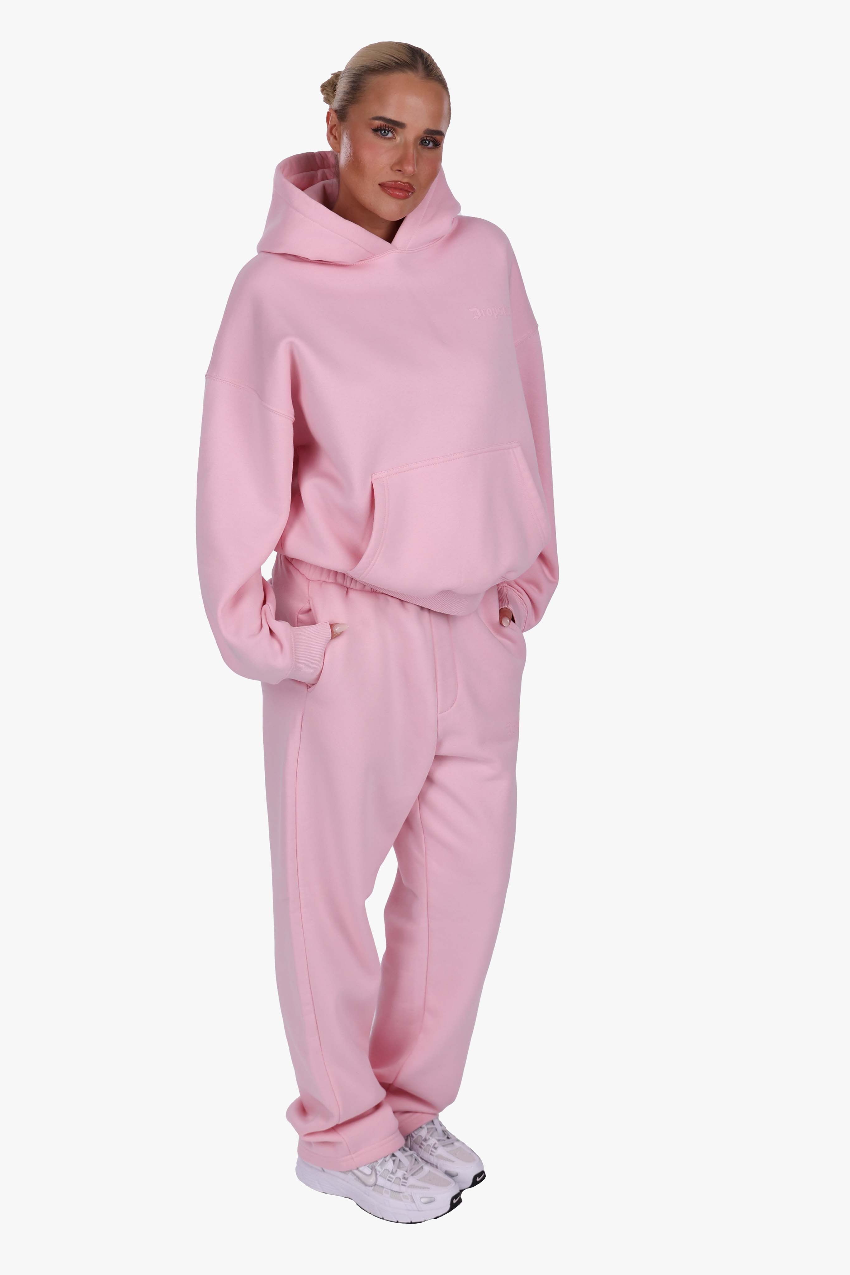 WOMEN BASIC COZY HOODIE PINK