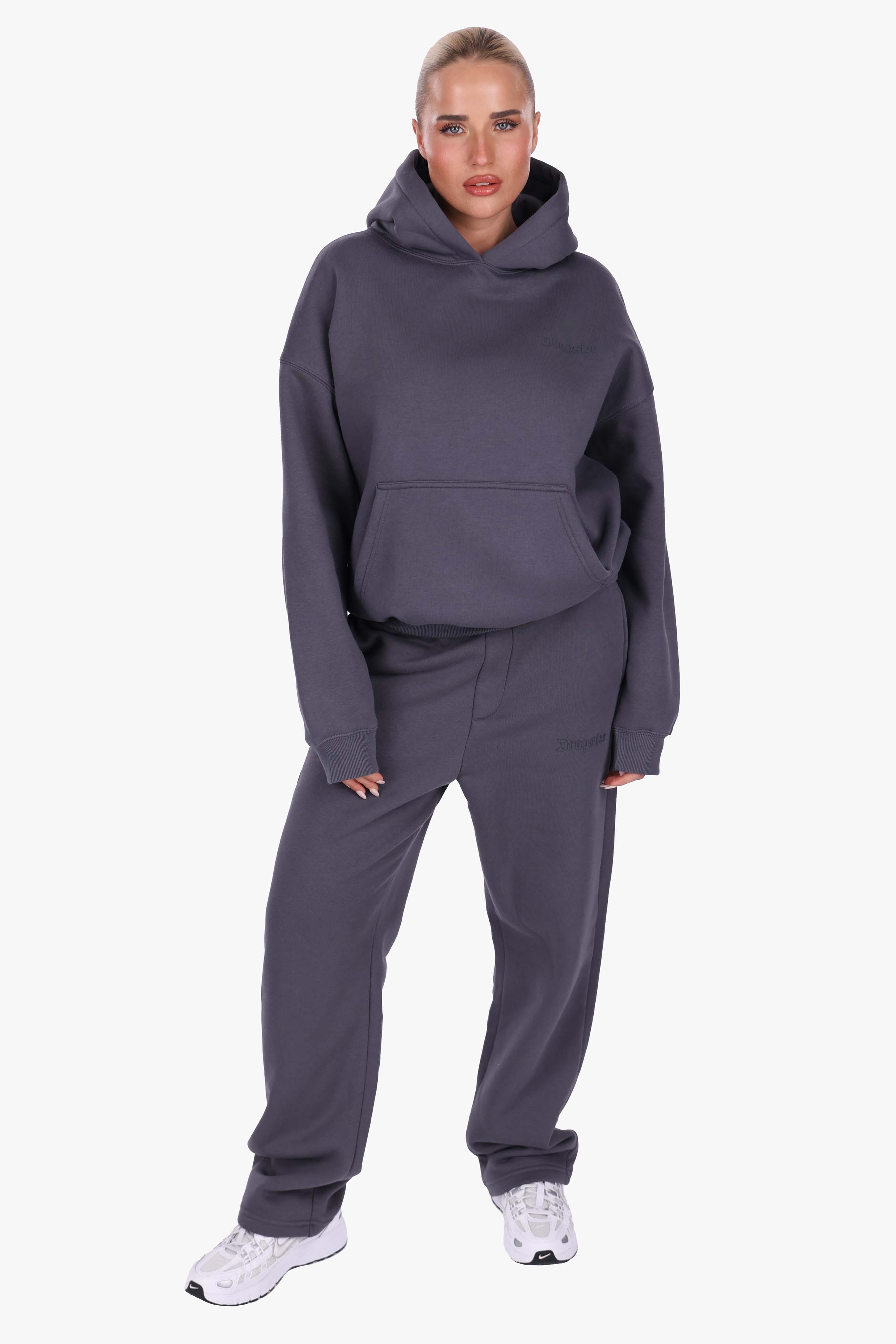 WOMEN BASIC COZY HOODIE STEEL GREY