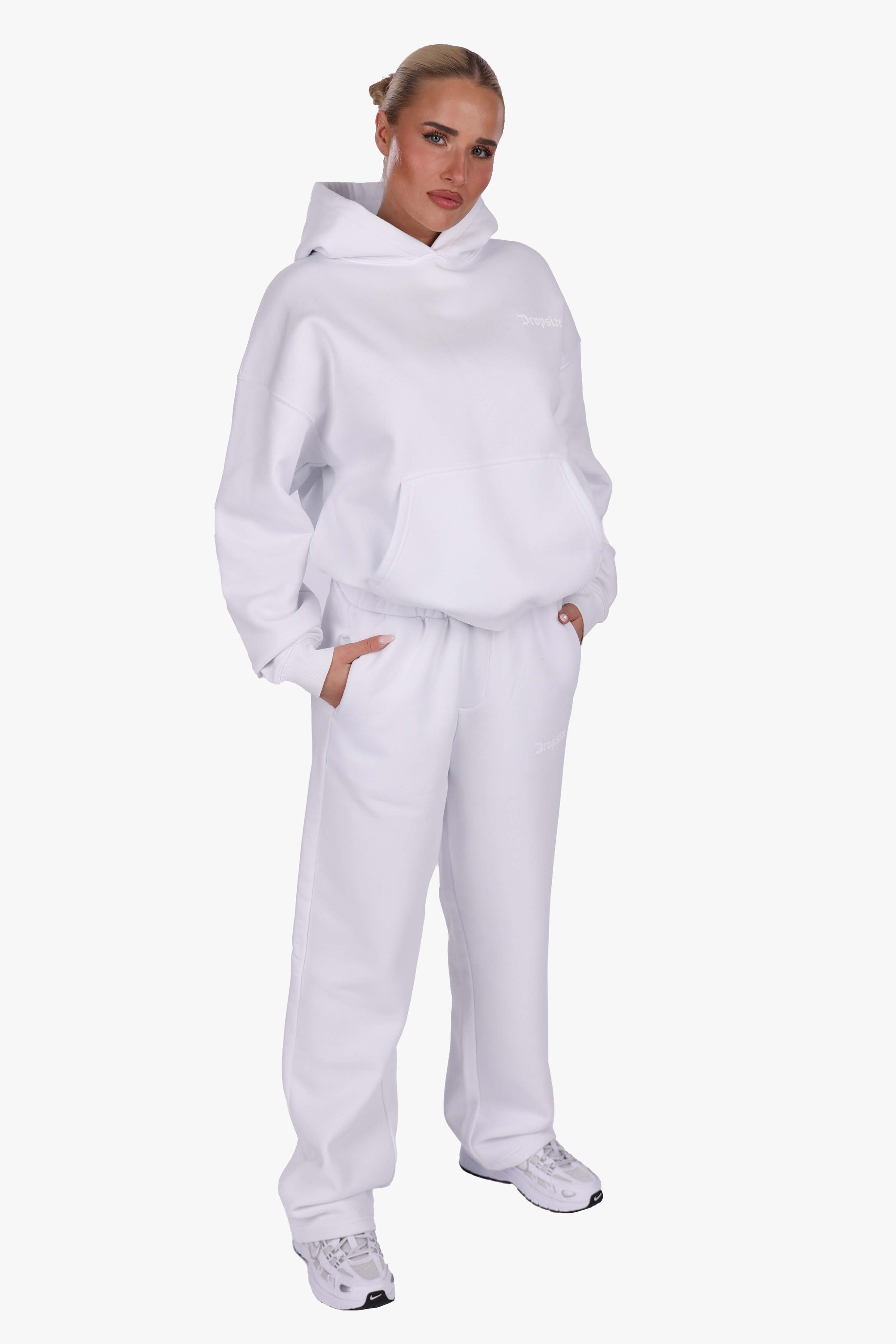 WOMEN BASIC COZY HOODIE WHITE