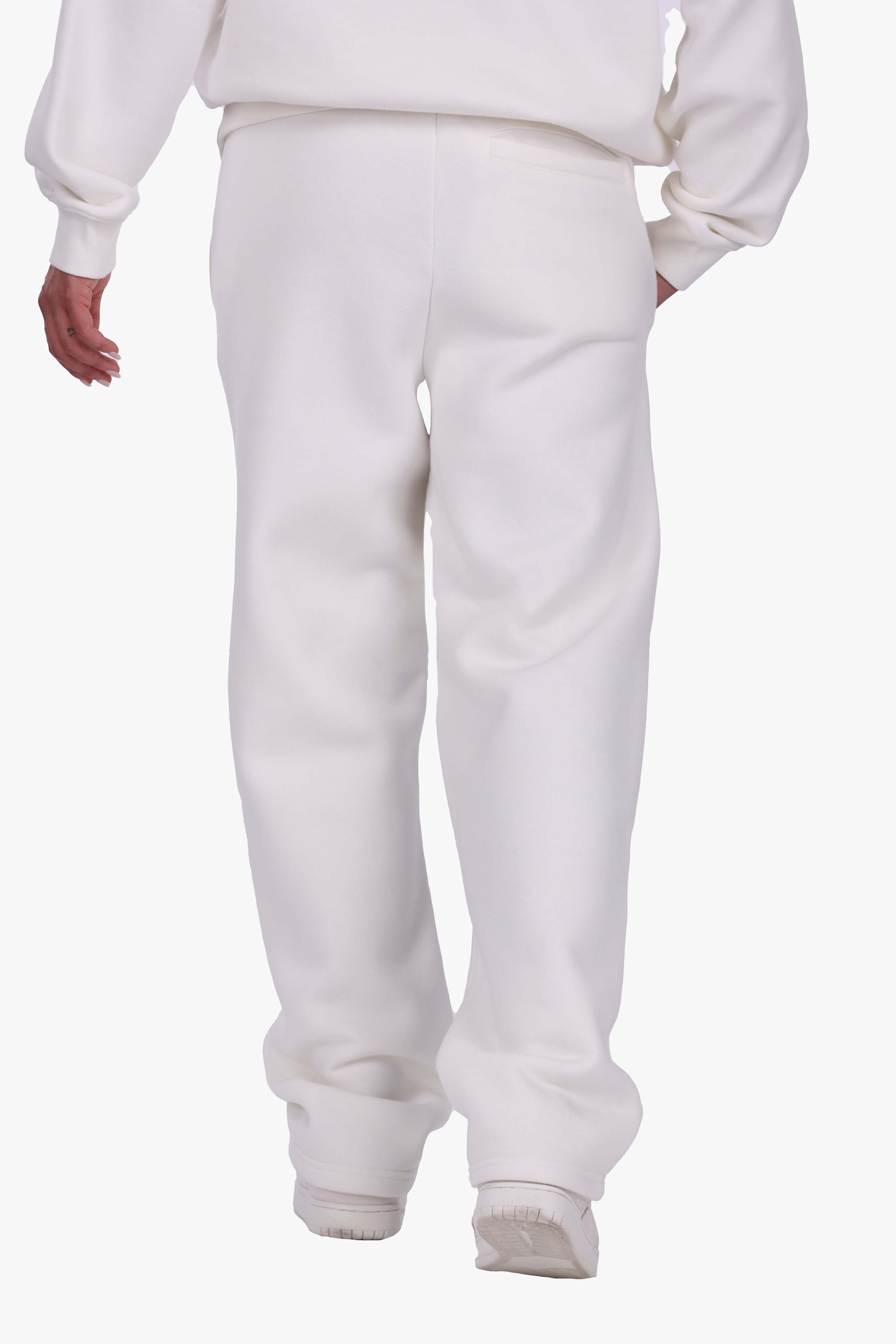 WOMEN BASIC COZY OPEN LEG JOGGER CREAM WHITE