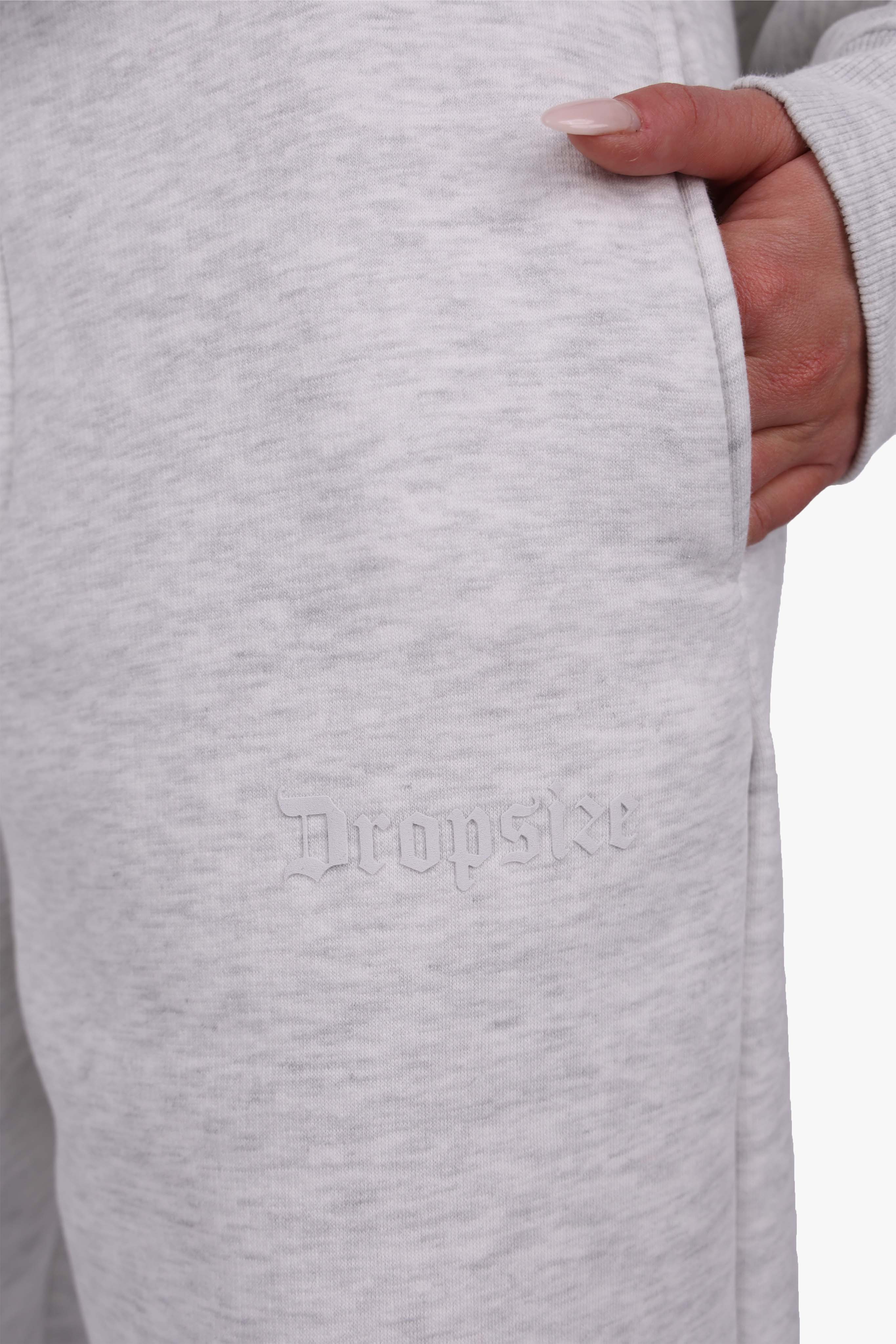 WOMEN BASIC COZY OPEN LEG JOGGER GREY MELANGE