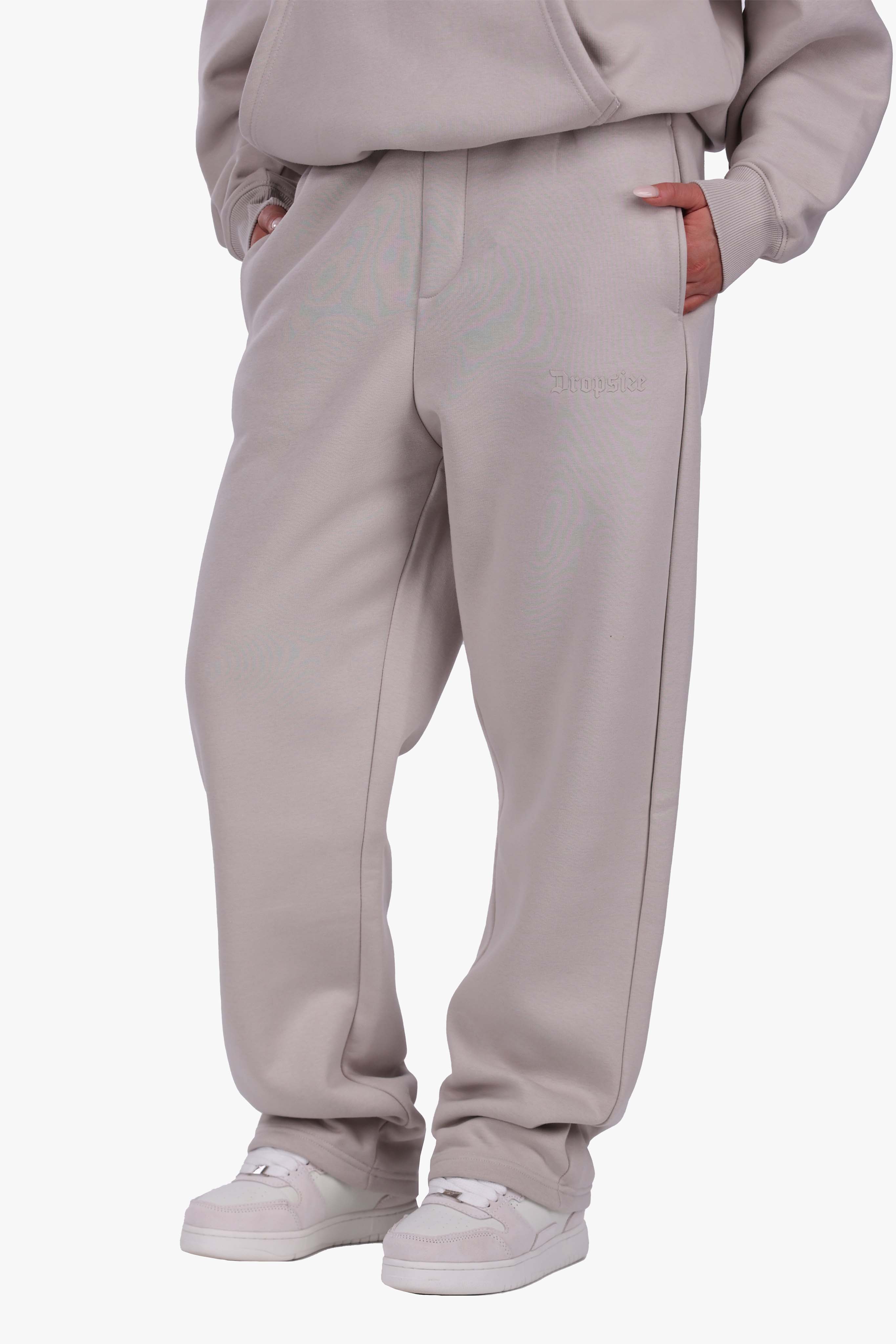 WOMEN BASIC COZY OPEN LEG JOGGER MOON BEAM