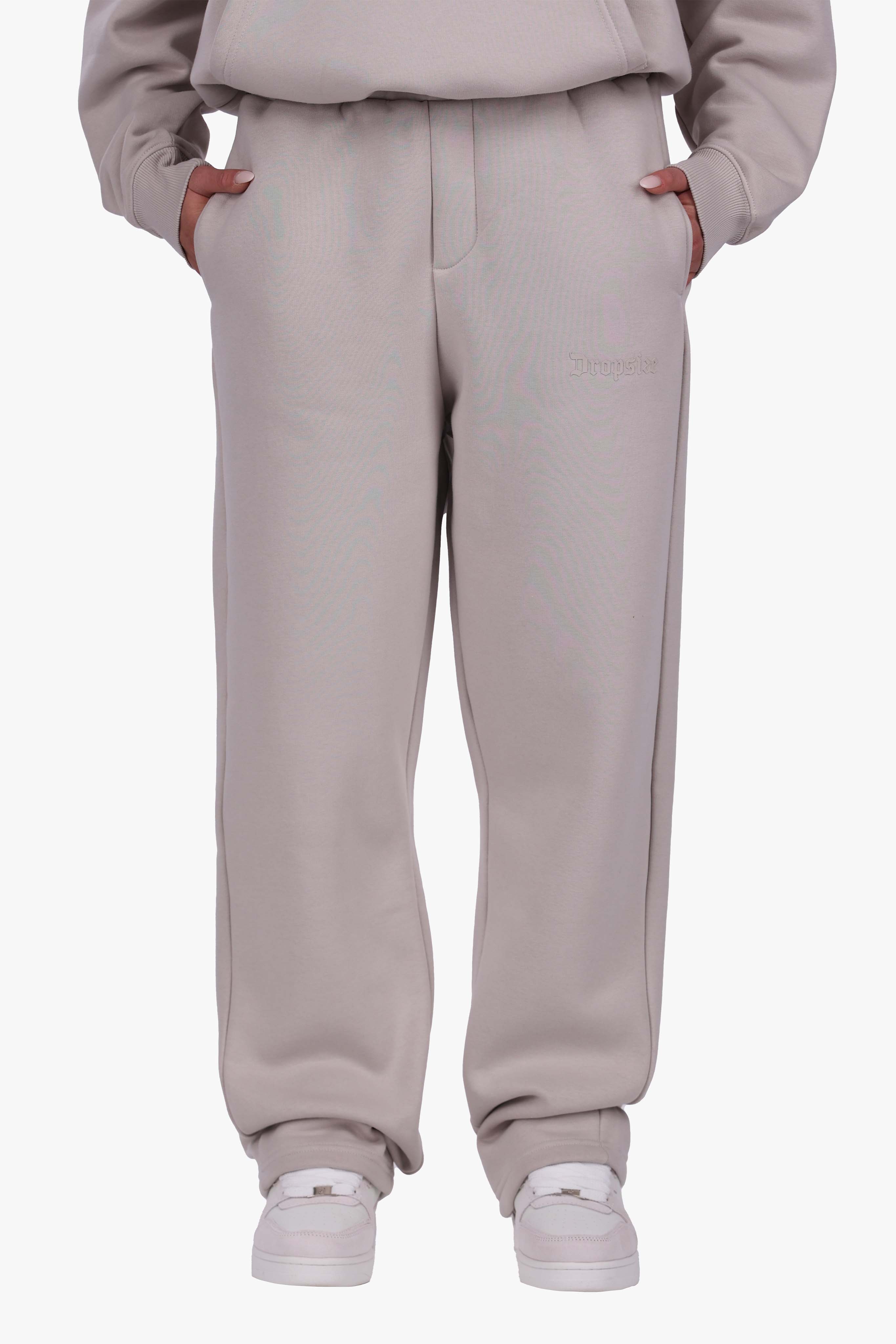 WOMEN BASIC COZY OPEN LEG JOGGER MOON BEAM