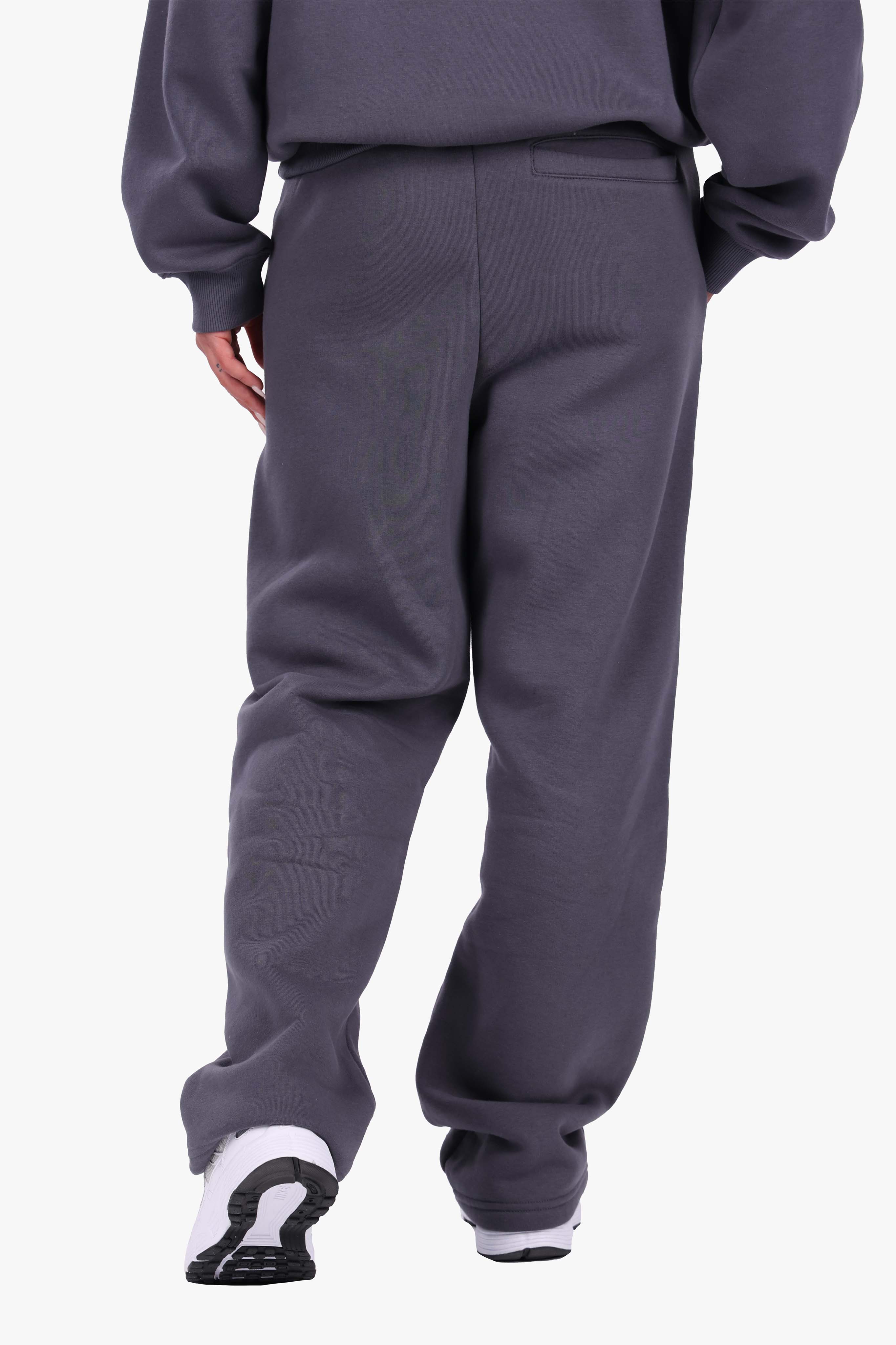 WOMEN BASIC COZY OPEN LEG JOGGER STEEL GREY