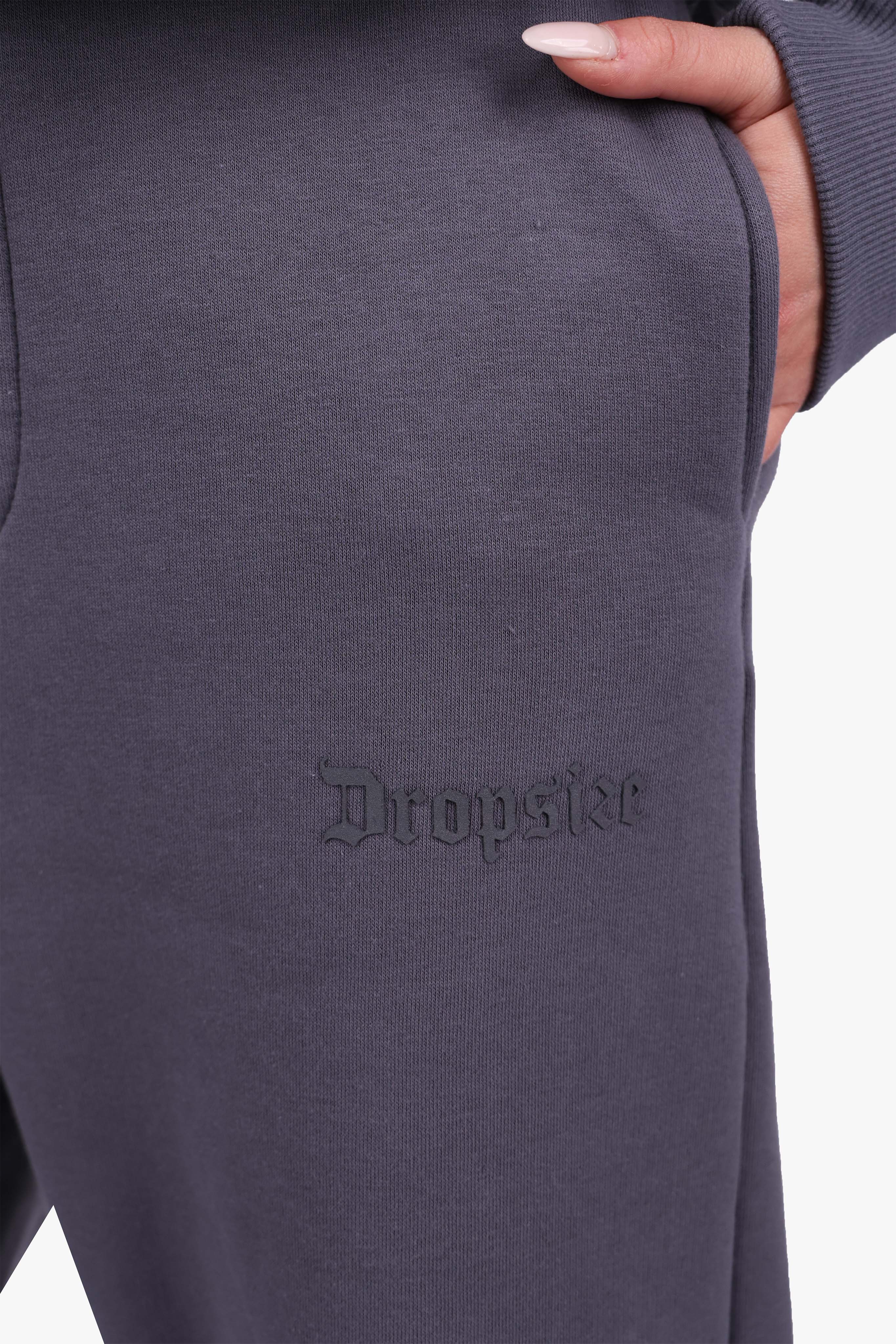 WOMEN BASIC COZY OPEN LEG JOGGER STEEL GREY