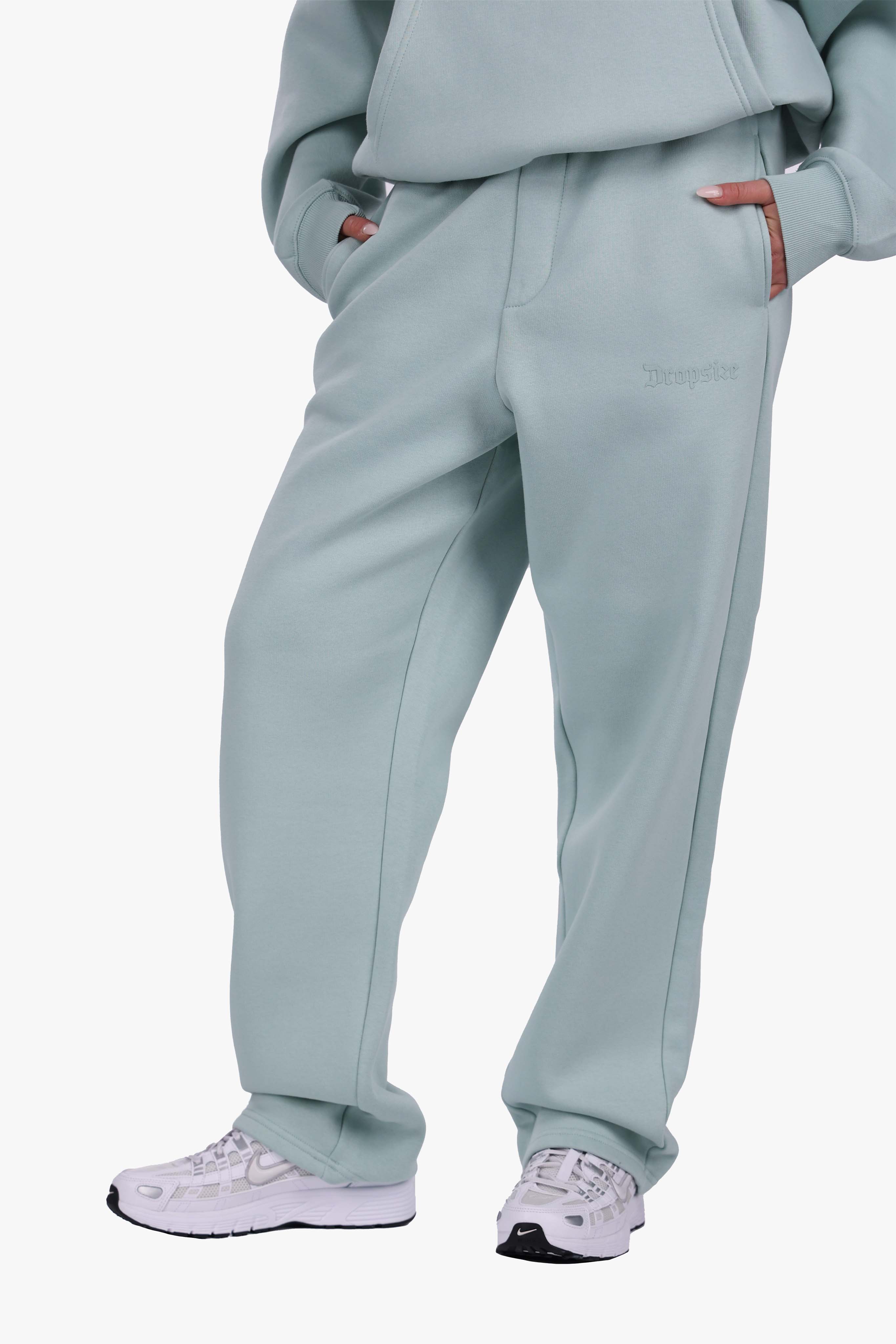 WOMEN BASIC COZY OPEN LEG JOGGER MINT