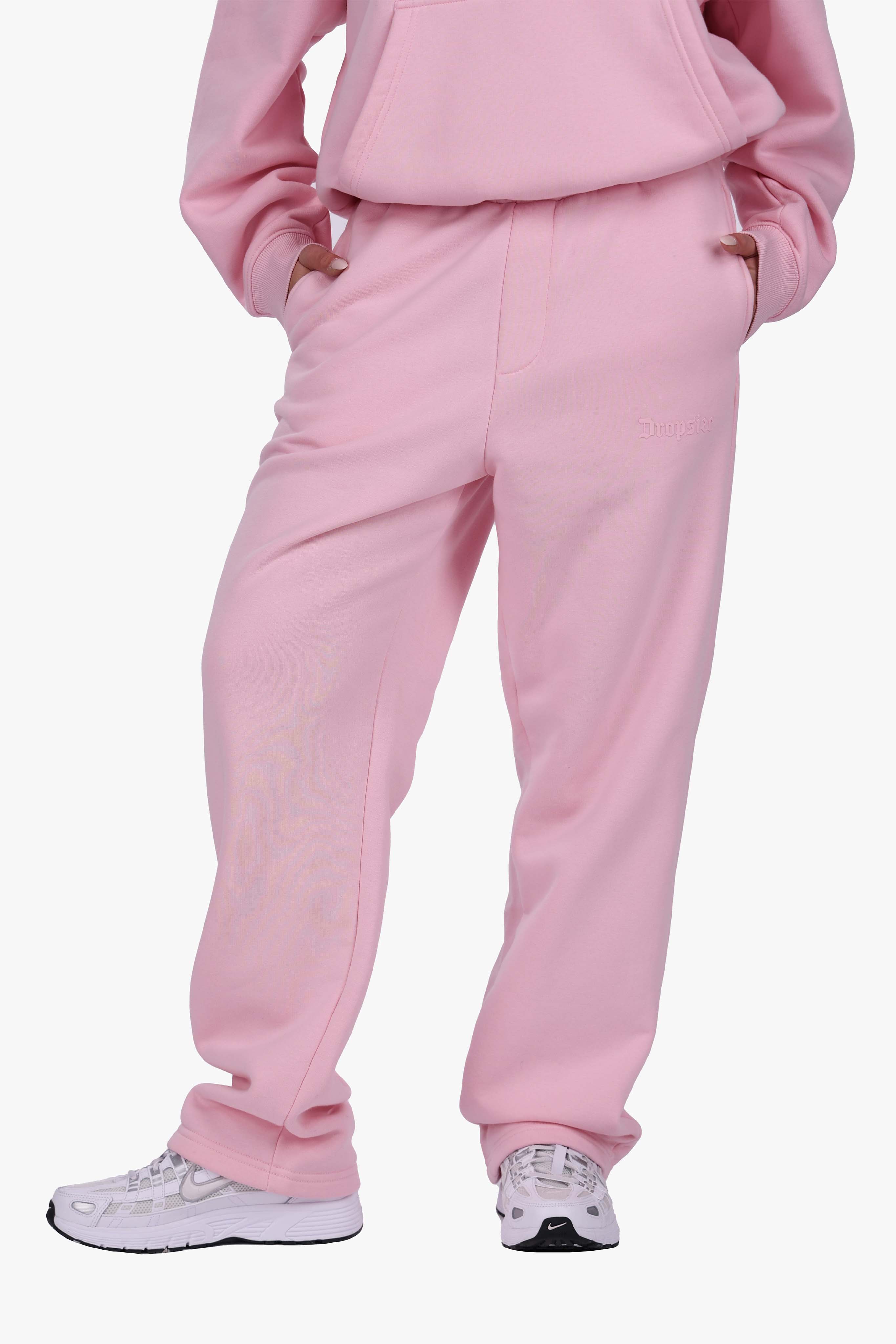 WOMEN BASIC COZY OPEN LEG JOGGER PINK