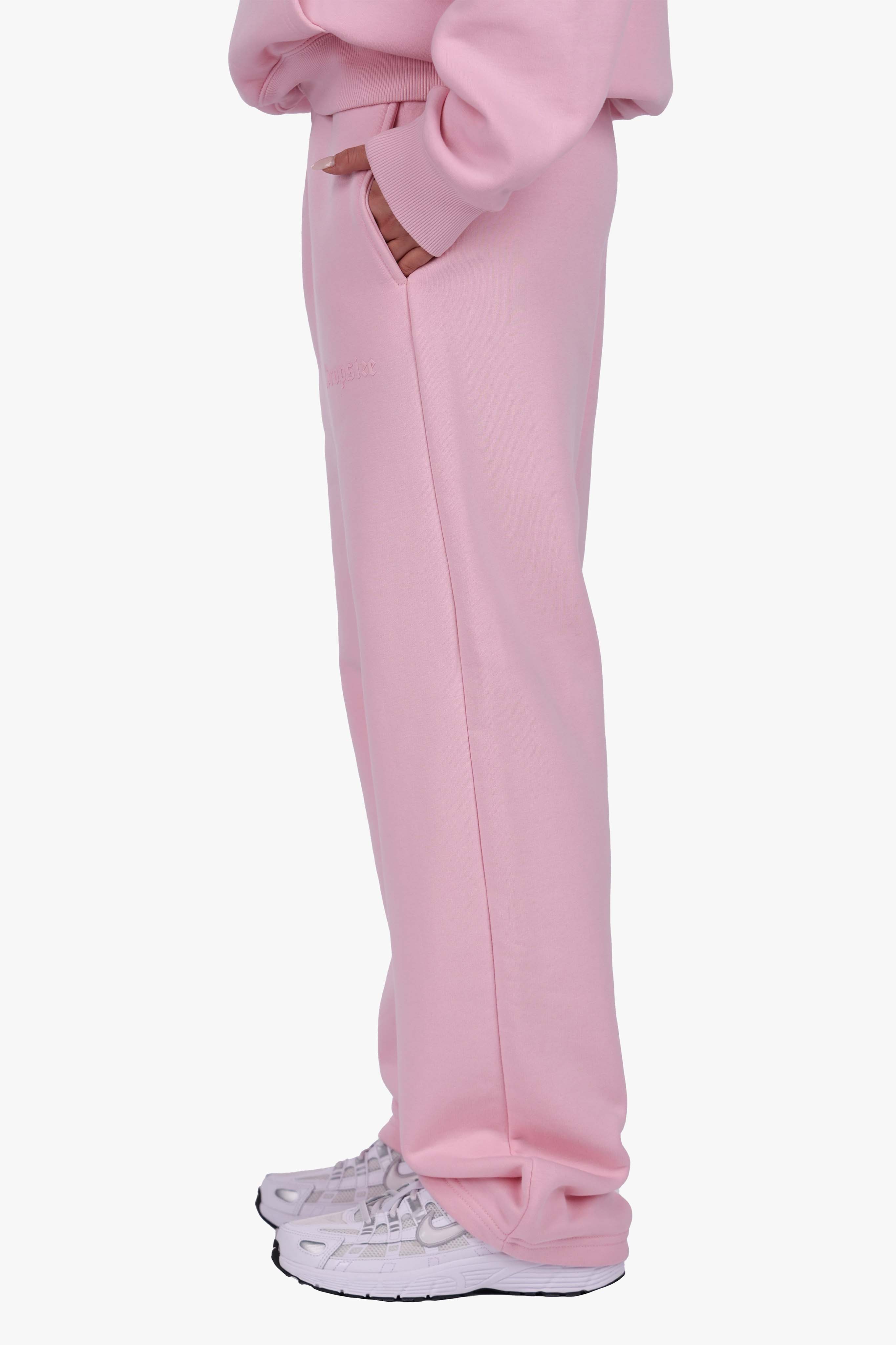 WOMEN BASIC COZY OPEN LEG JOGGER PINK