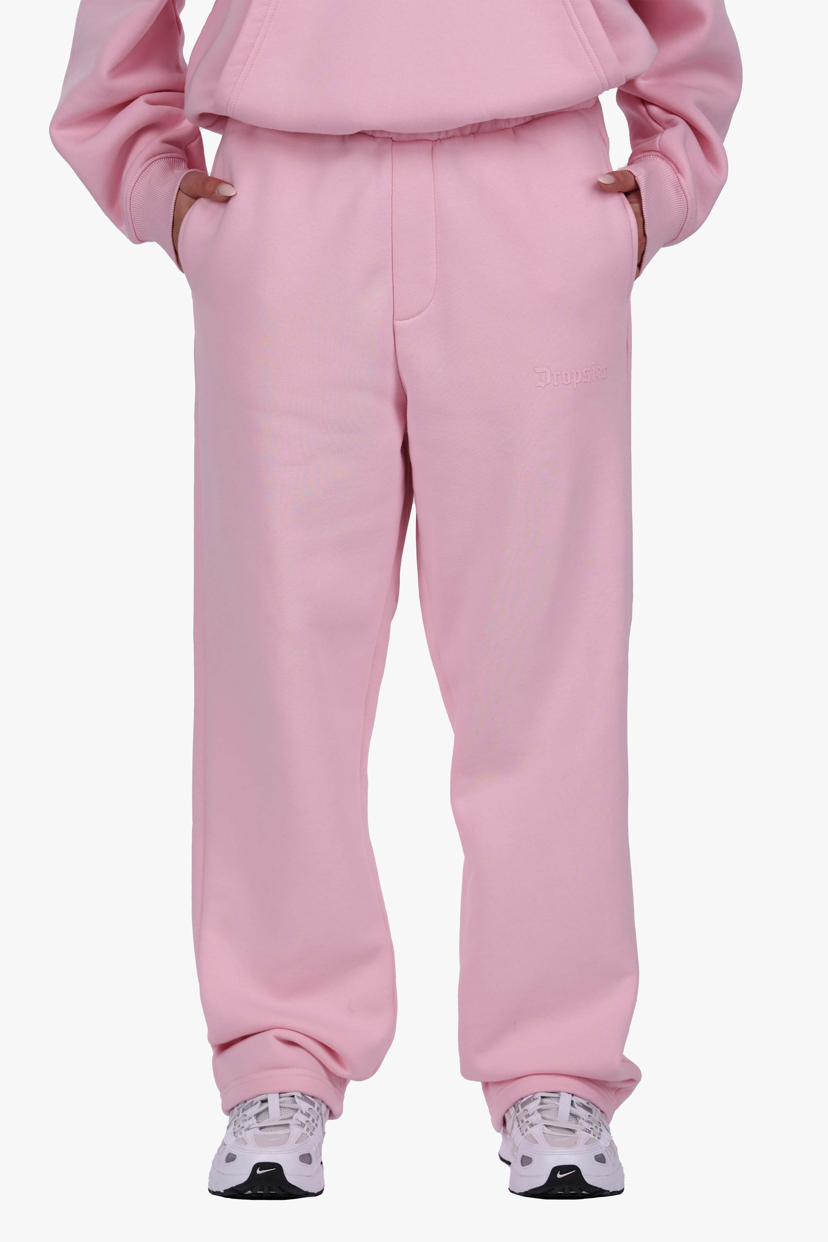 WOMEN BASIC COZY OPEN LEG JOGGER PINK