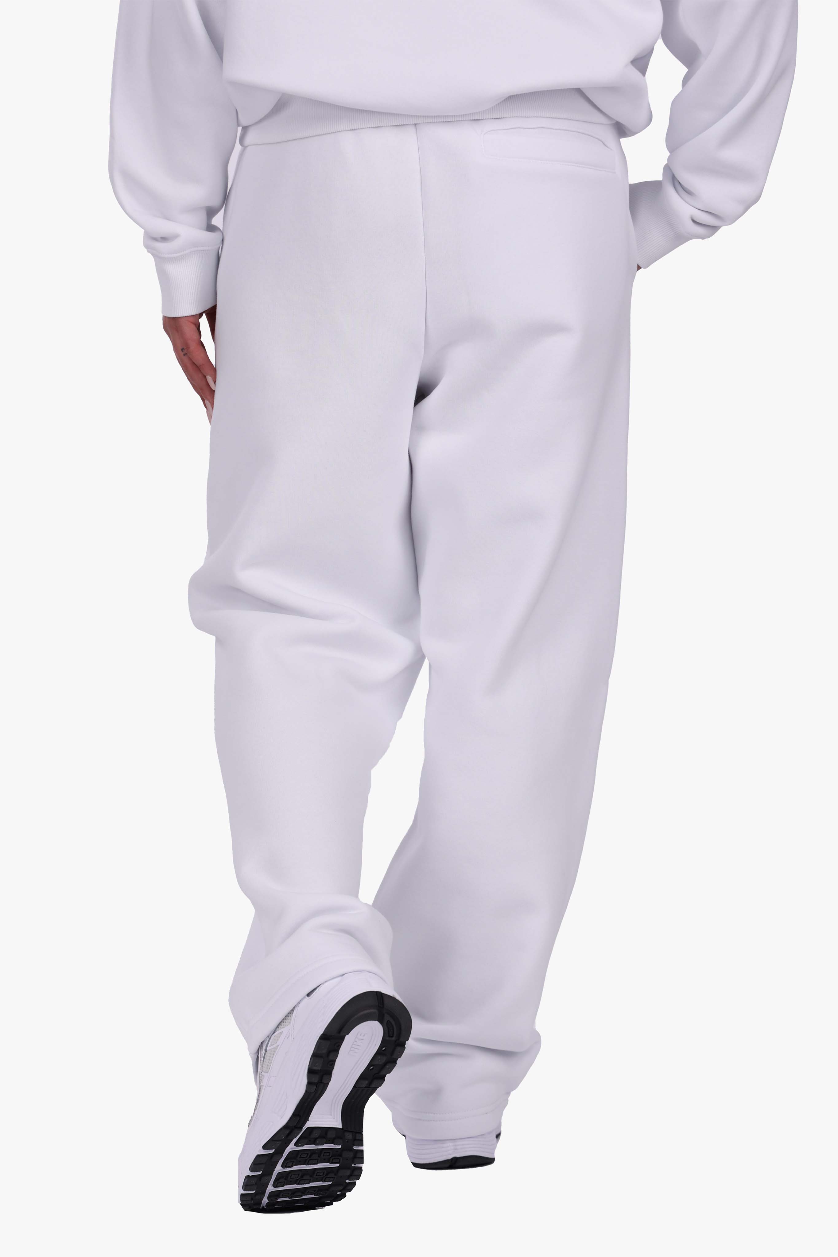 WOMEN BASIC COZY OPEN LEG JOGGER WHITE