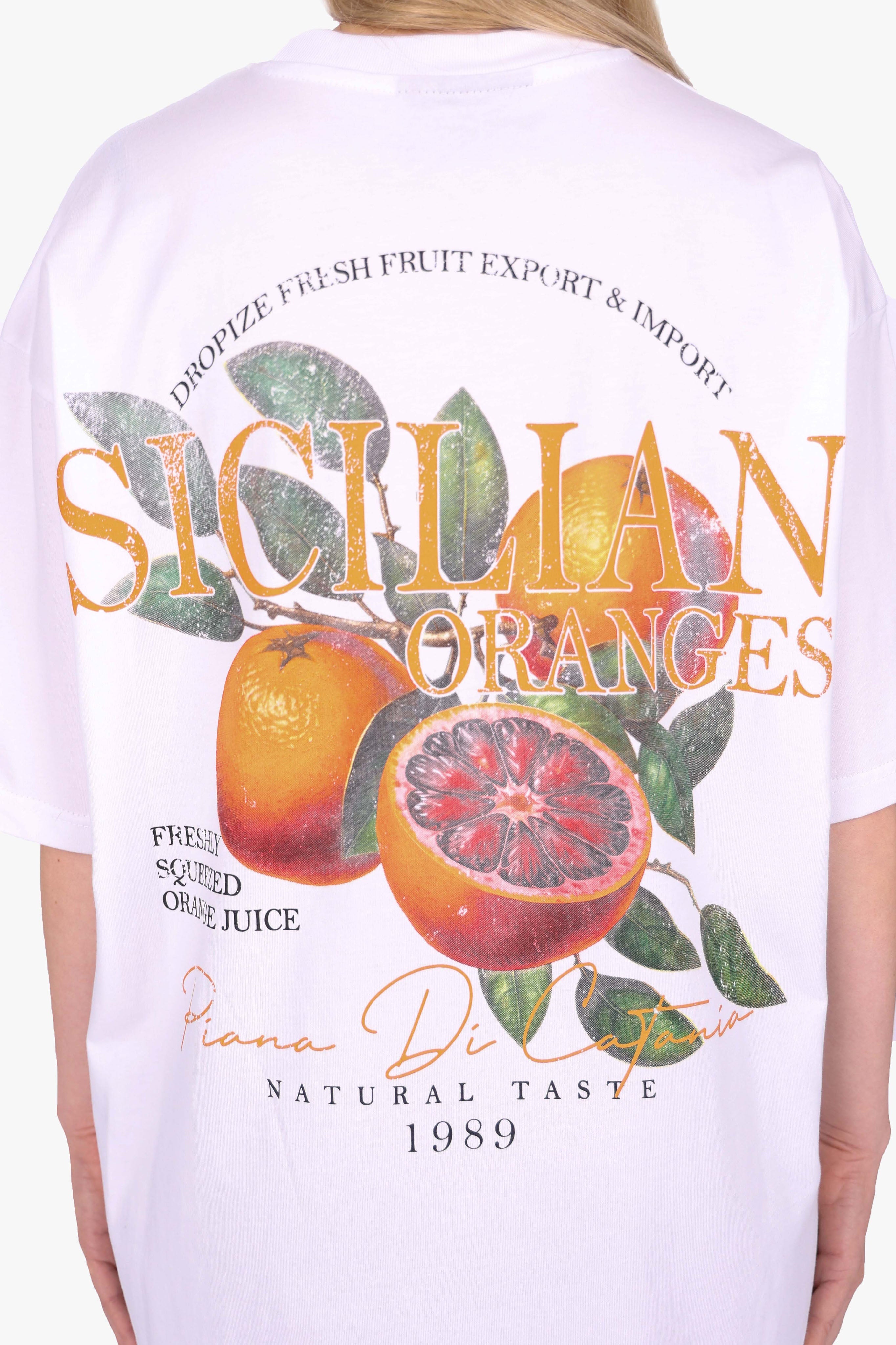 HEAVY OVERSIZE ORANGES T-SHIRT WHITE