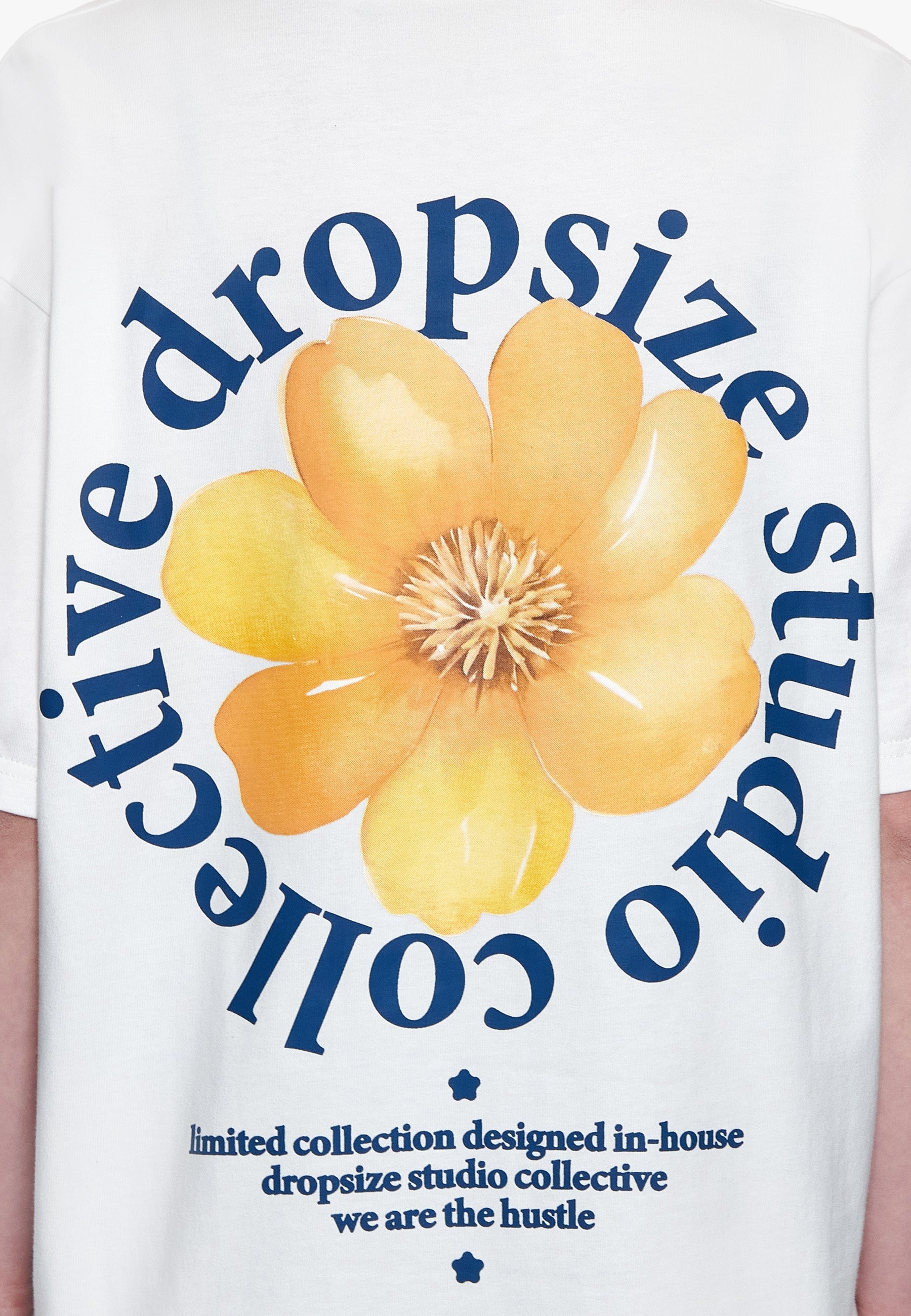 HEAVY OVERSIZE FLOWER T-SHIRT CREAM WHITE