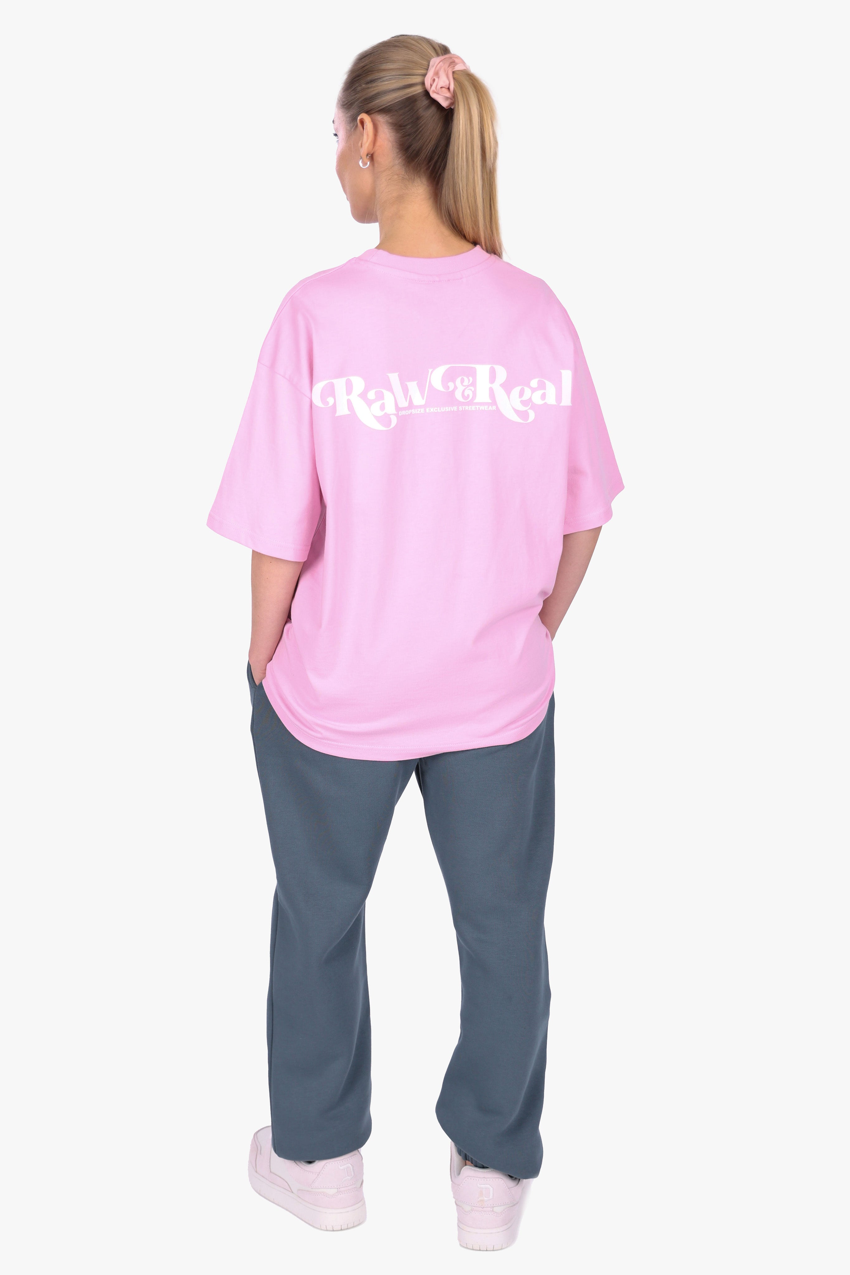 HEAVY OVERSIZE RAW AND REAL T-SHIRT PINK