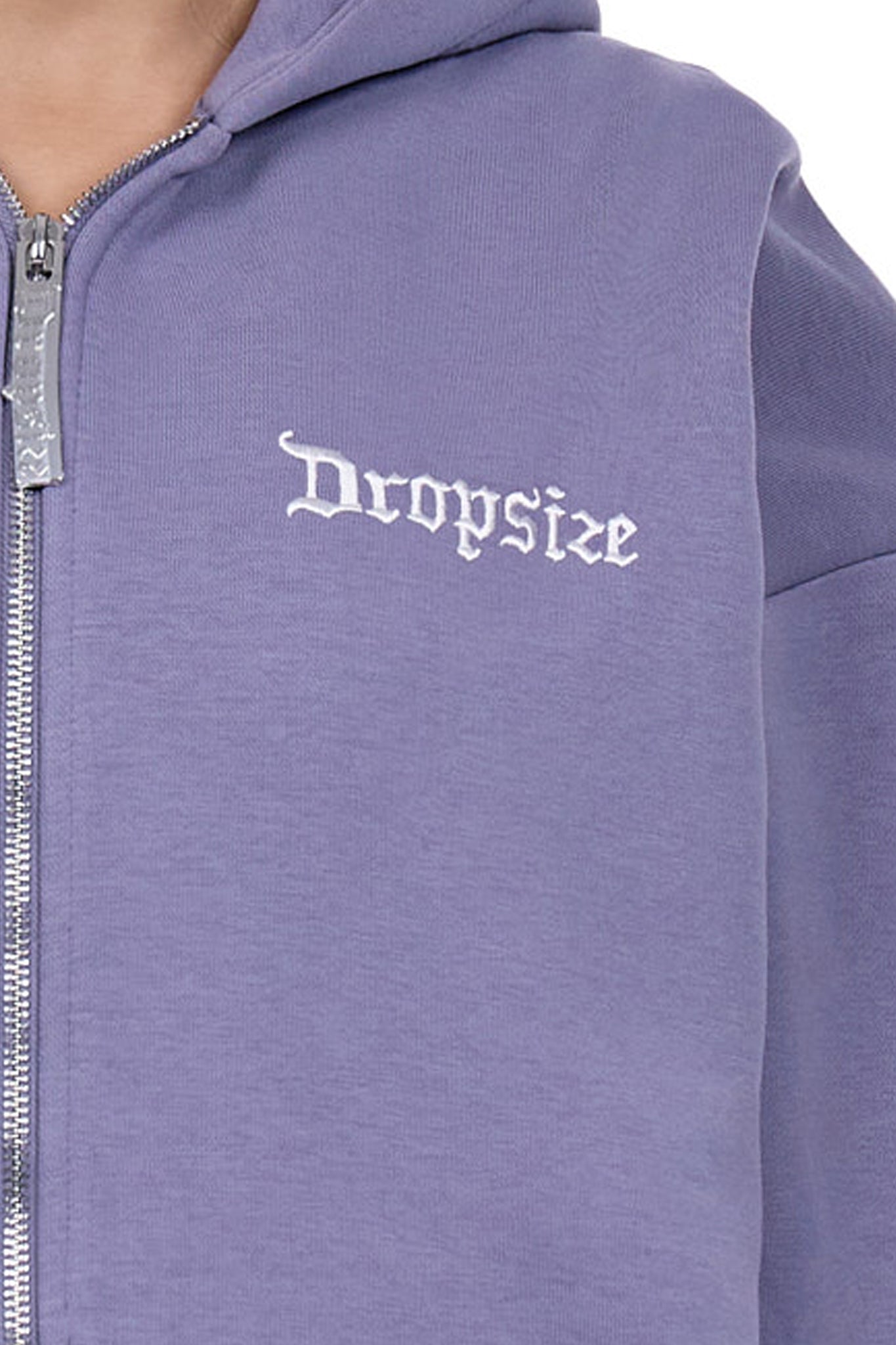 WOMENS BASIC ZIP HOODIE BLUE GRANITE