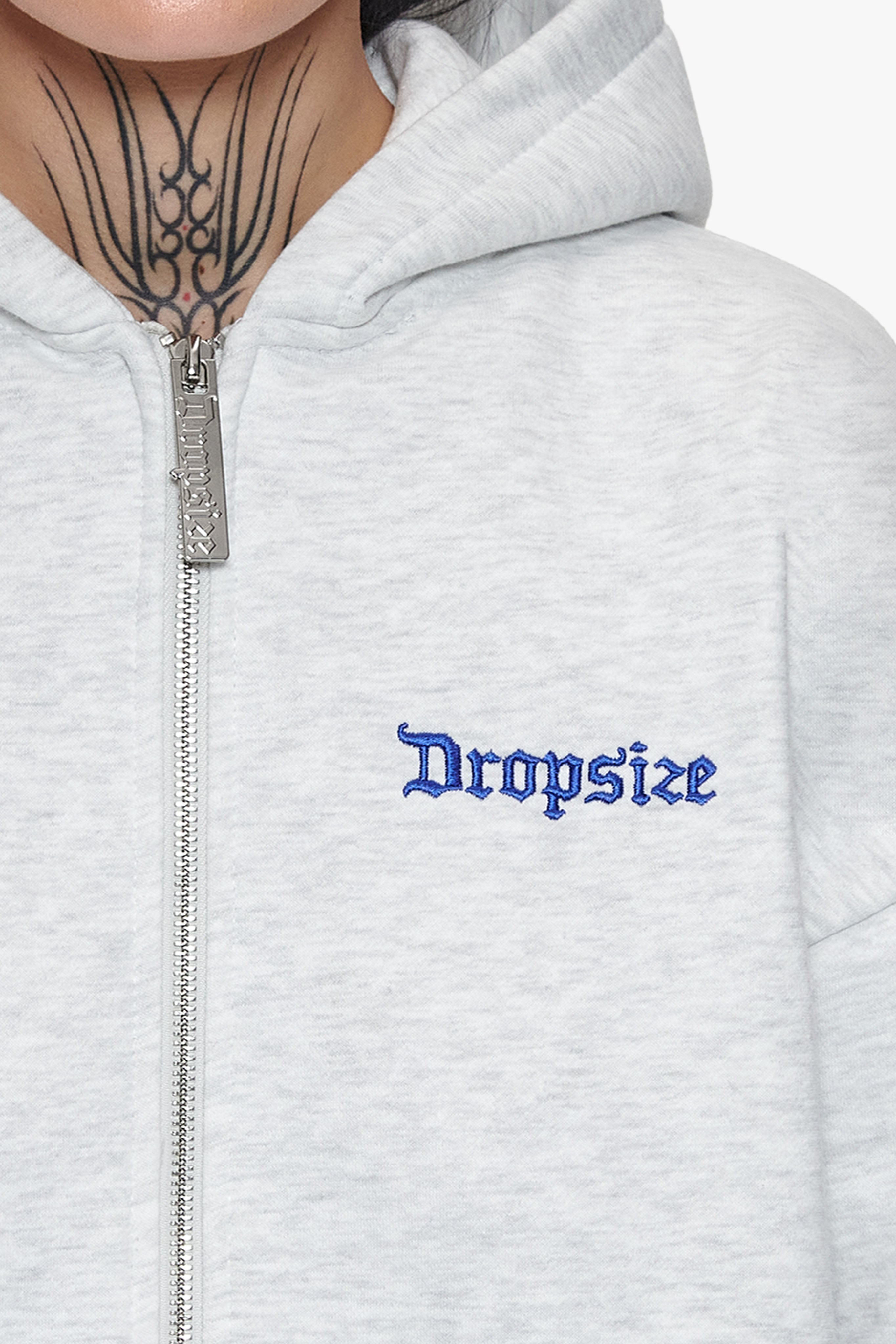 WOMENS BASIC ZIP HOODIE GREY MELANGE