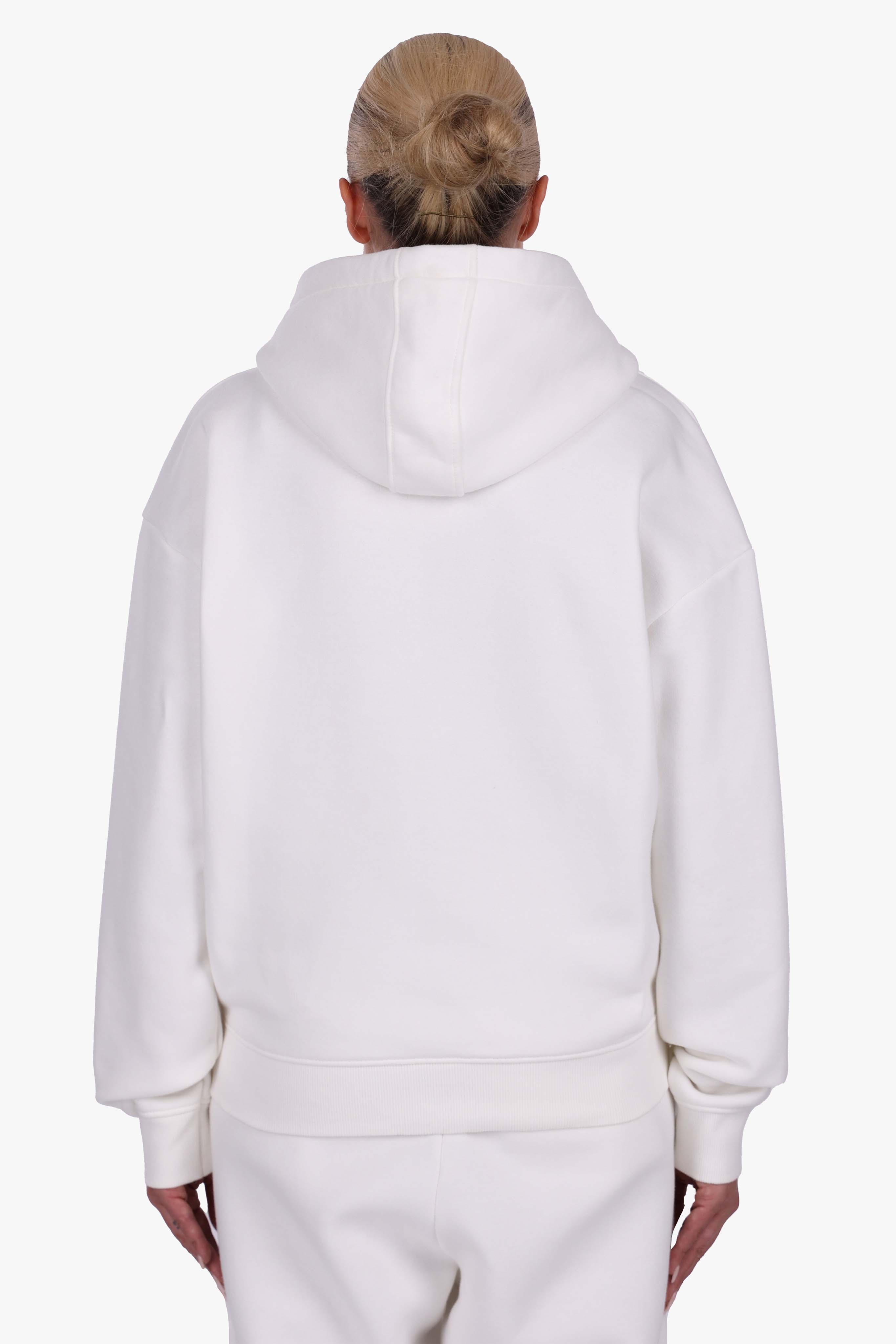 WOMEN BASIC COZY ZIP-HOODIE CREAM WHITE